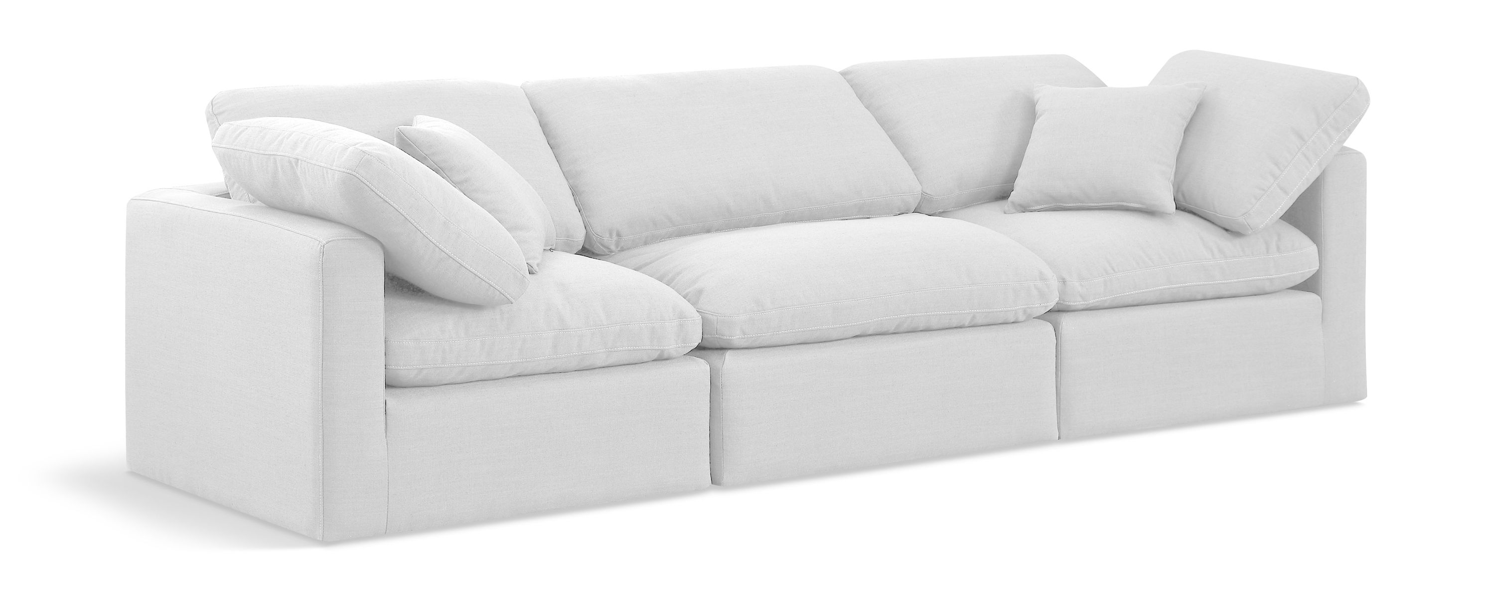 Indulge - Linen 3 Seat Modular Sofa - White