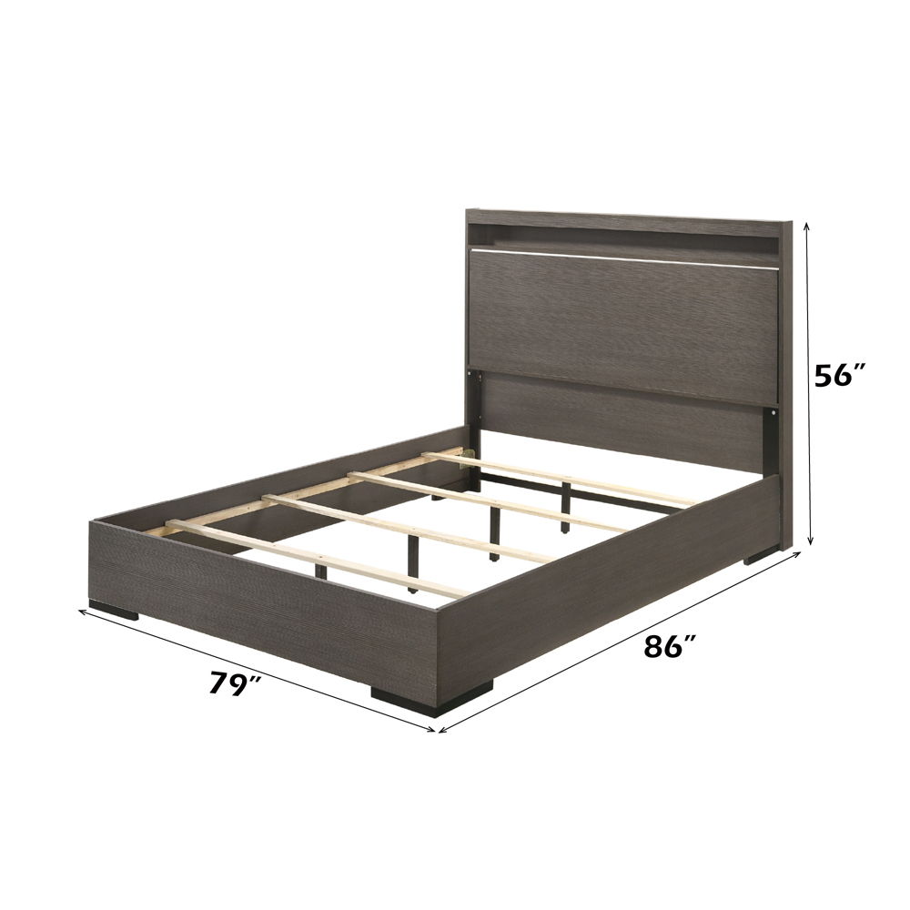 Escher - Eastern King Bed - Gray Oak, dark gray, view 2