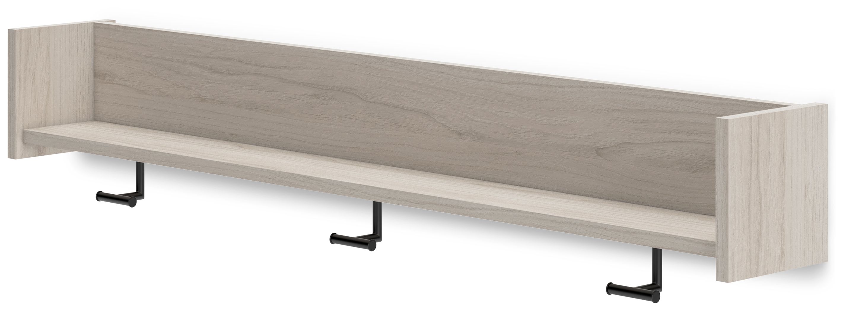 Socalle - Wall Mounted Coat Rack w/Shelf - Light Natural, beige, view 4