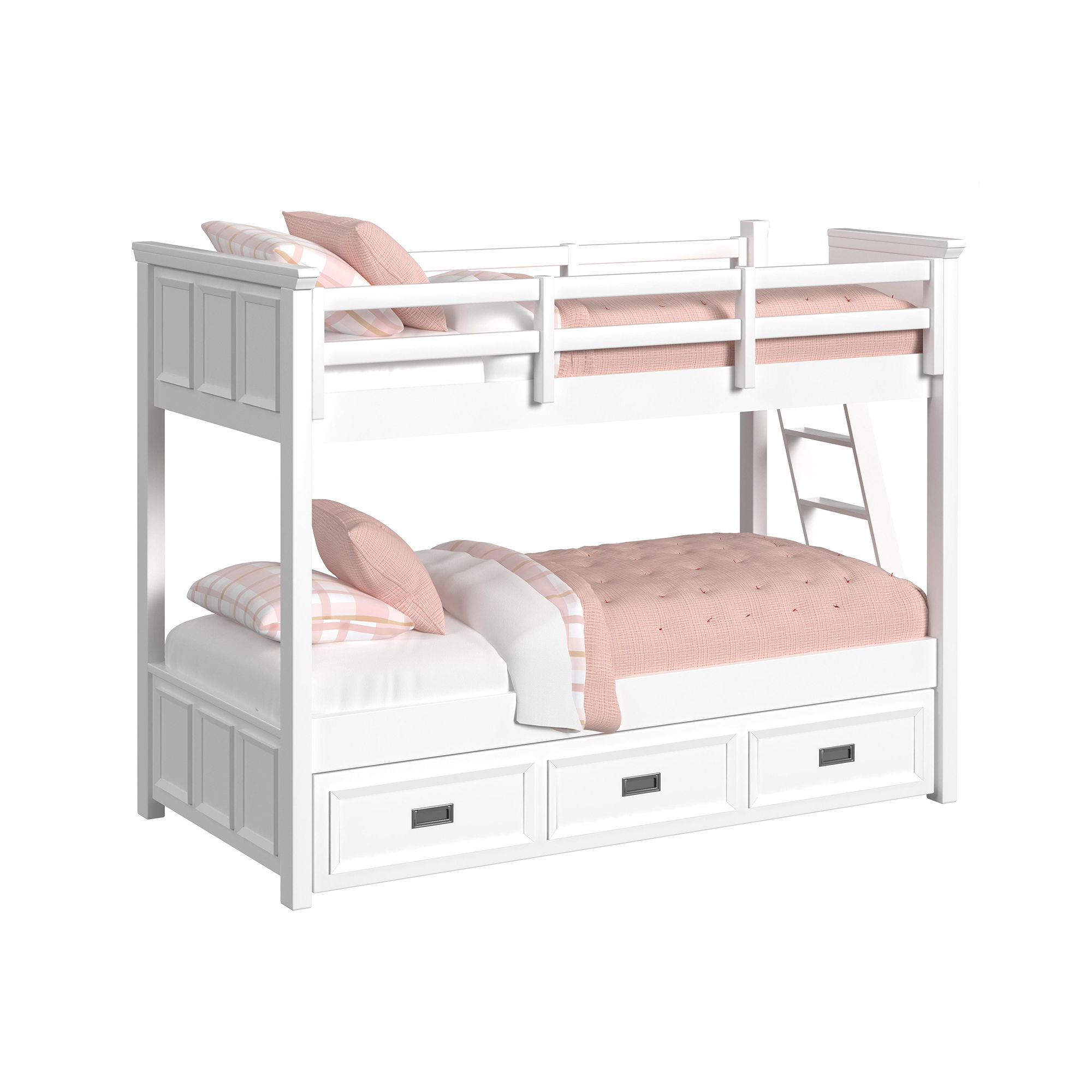 Twin Over Twin Bunk With Ladder And Trundle