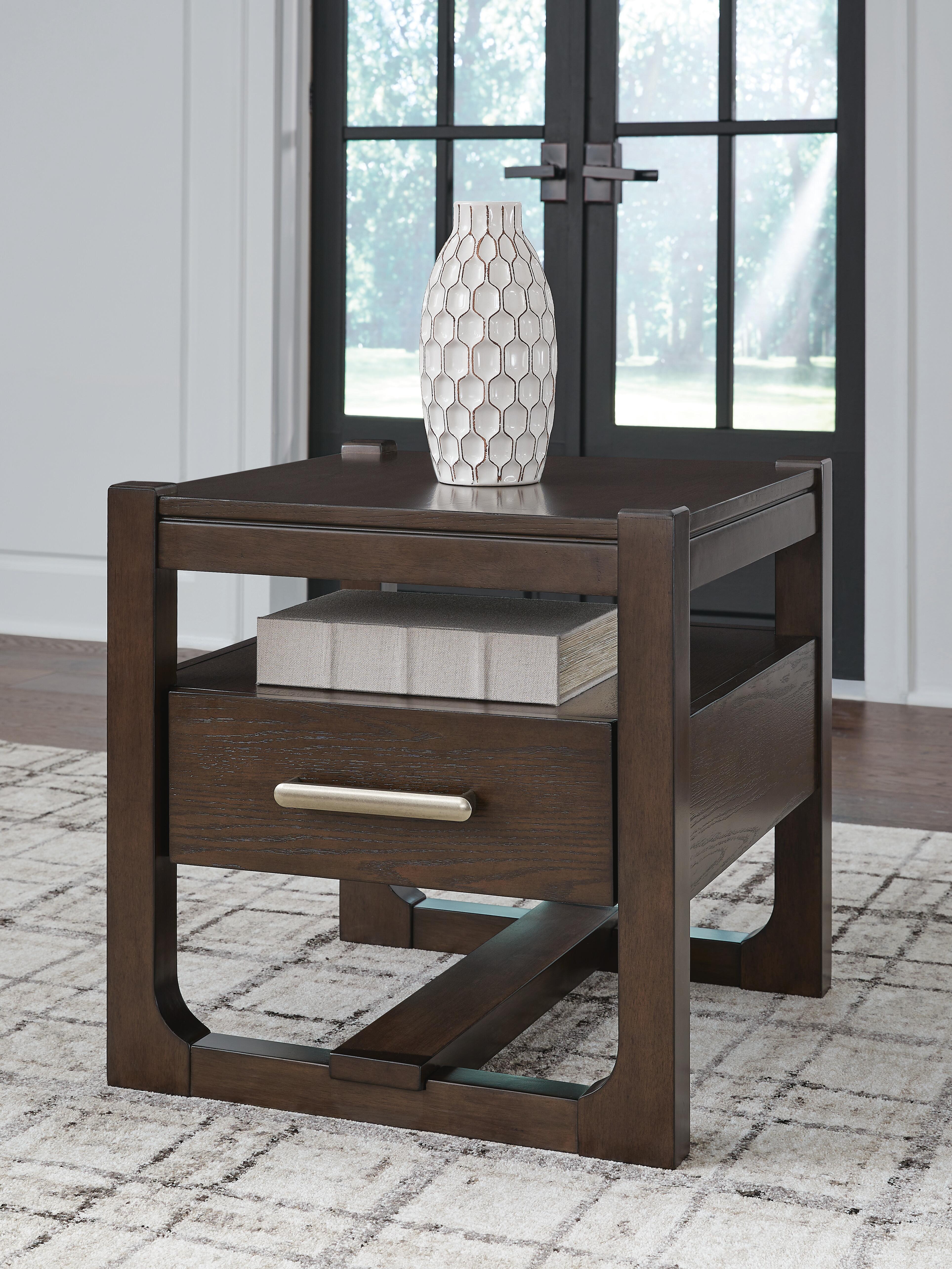Ashley Furniture Breckington - Square End Table - Dark Brown - Image 2