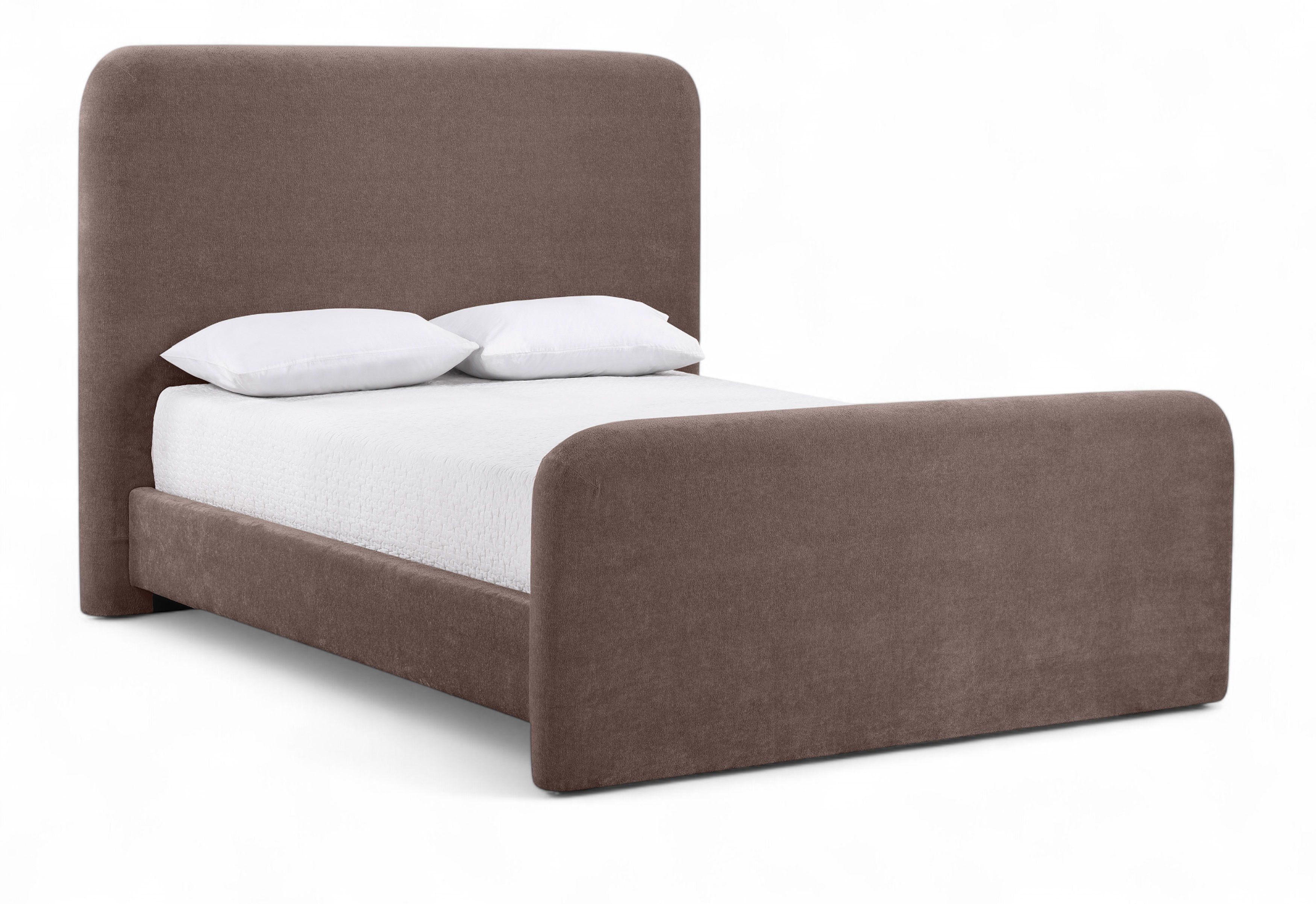 Fira - Chenille Fabric Upholstered Full Bed - Brown
