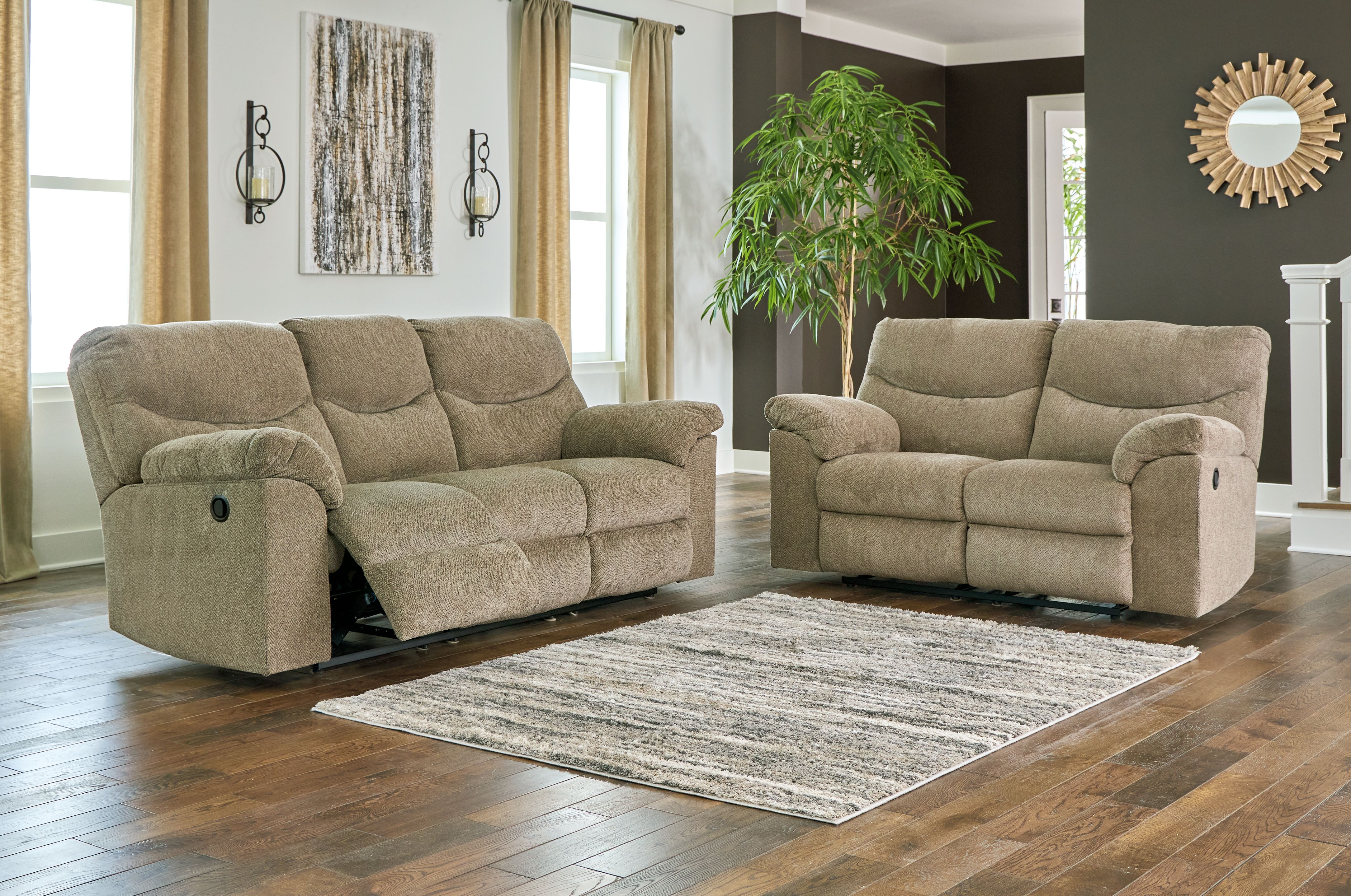 Ashley Alphons - Briar - 2 Pc. - Reclining Sofa, Loveseat