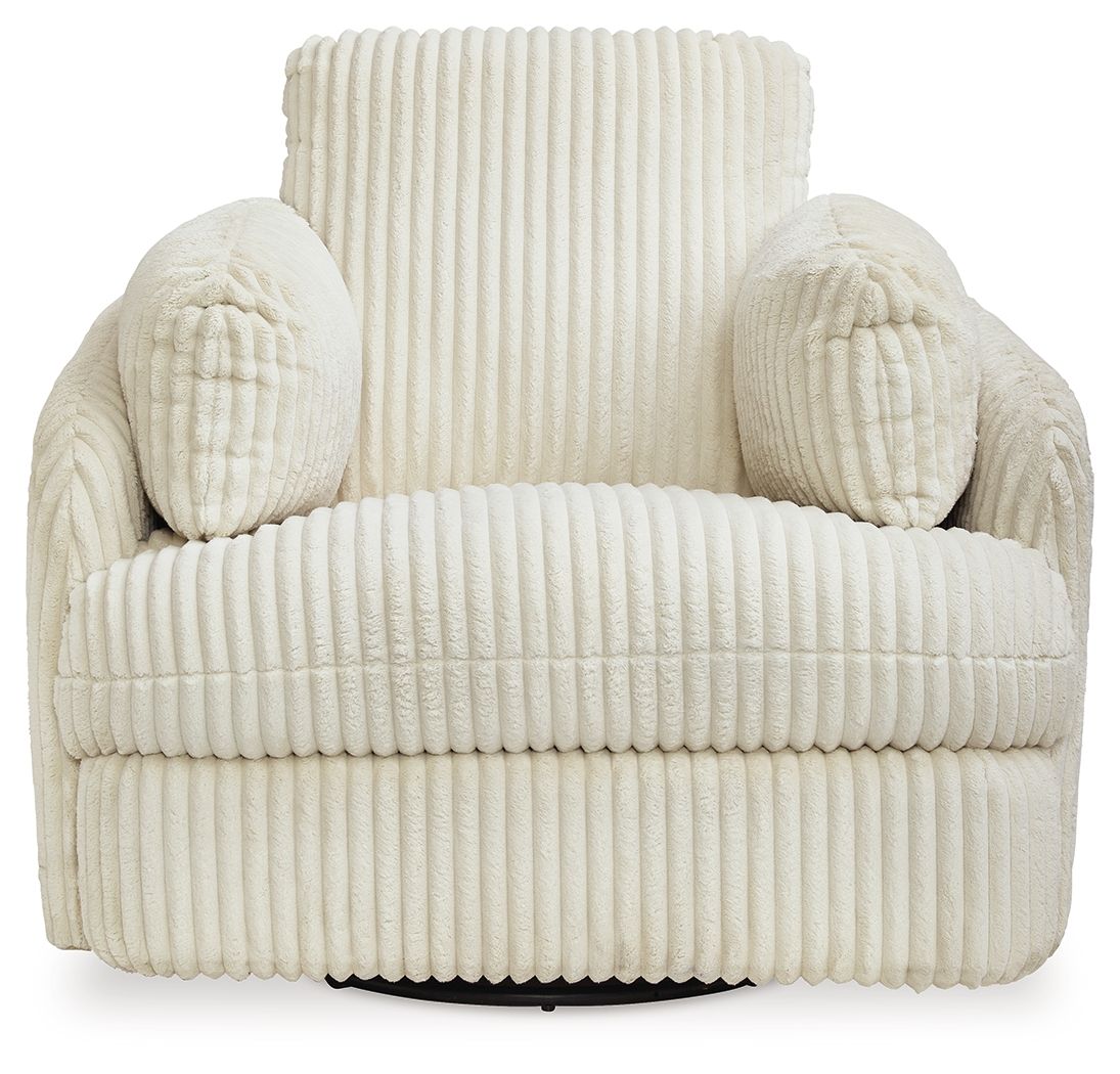 Ashley Furniture Tie-Breaker - Swivel Glider Recliner - Ivory - Image 4