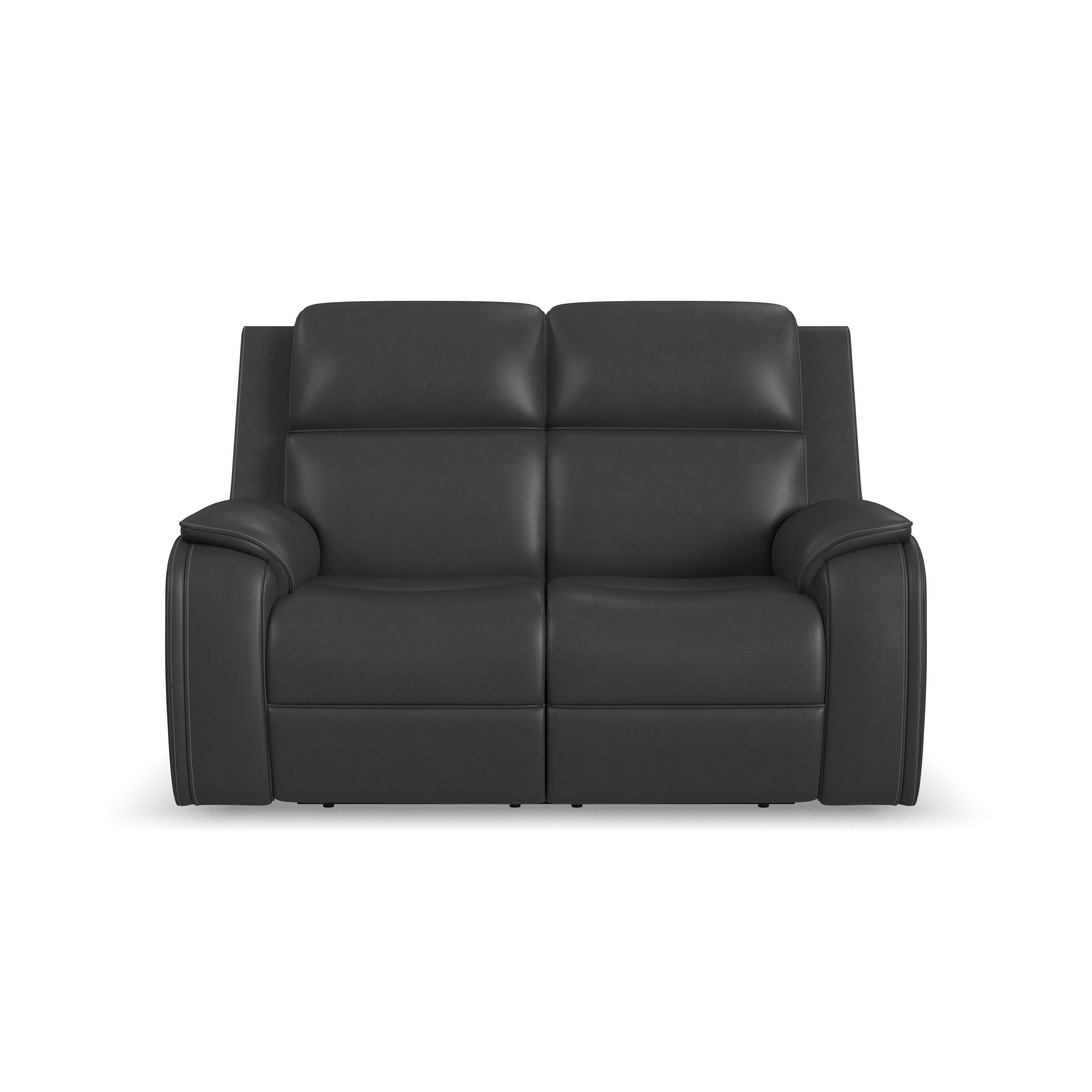 Ziggy - Power Reclining Loveseat With Power Headrest, Lumbar, Heat & Massage - Iron, black, view 2