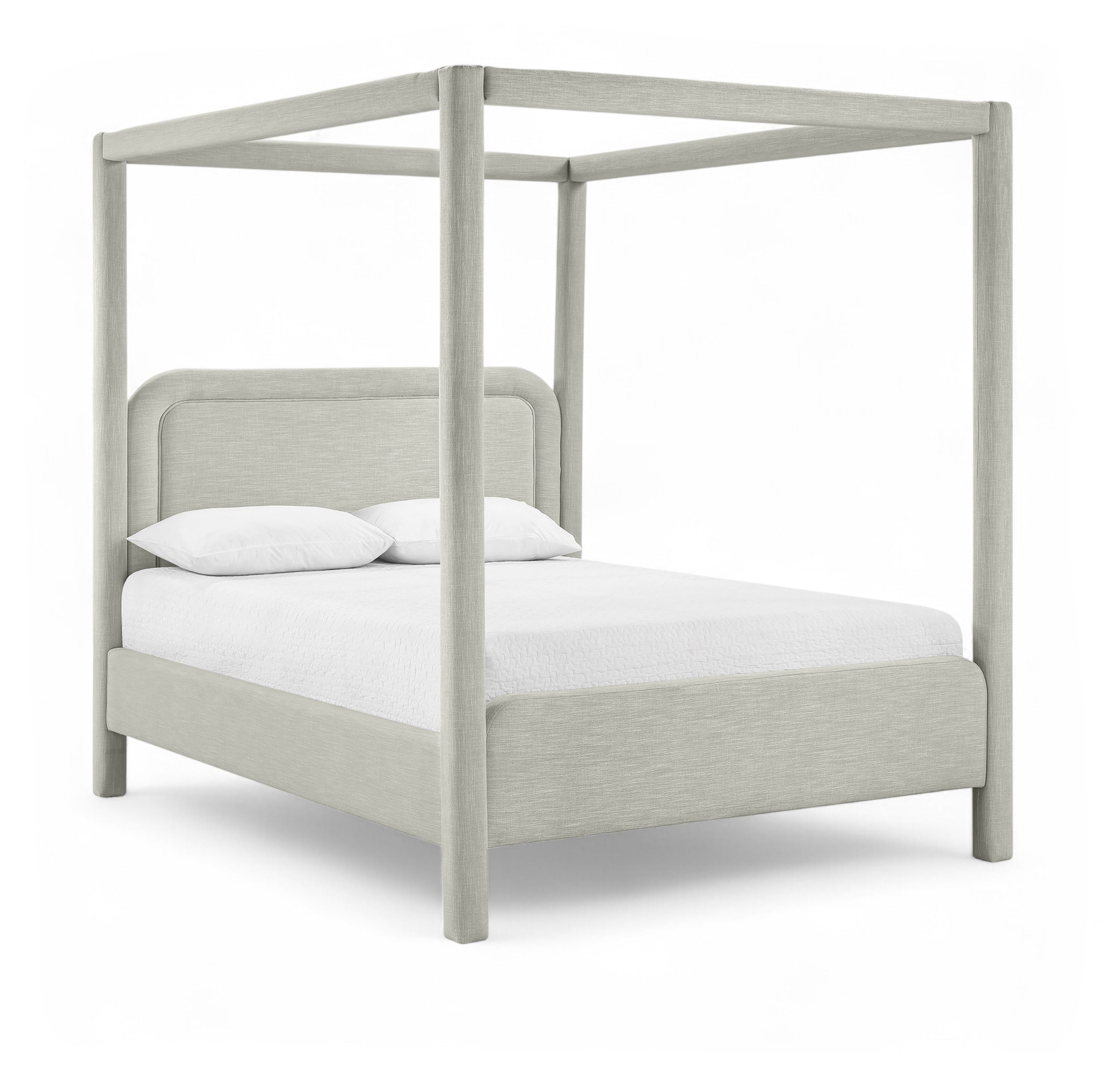 Salina - Linen Textured Fabric Upholstered King Bed - Gray