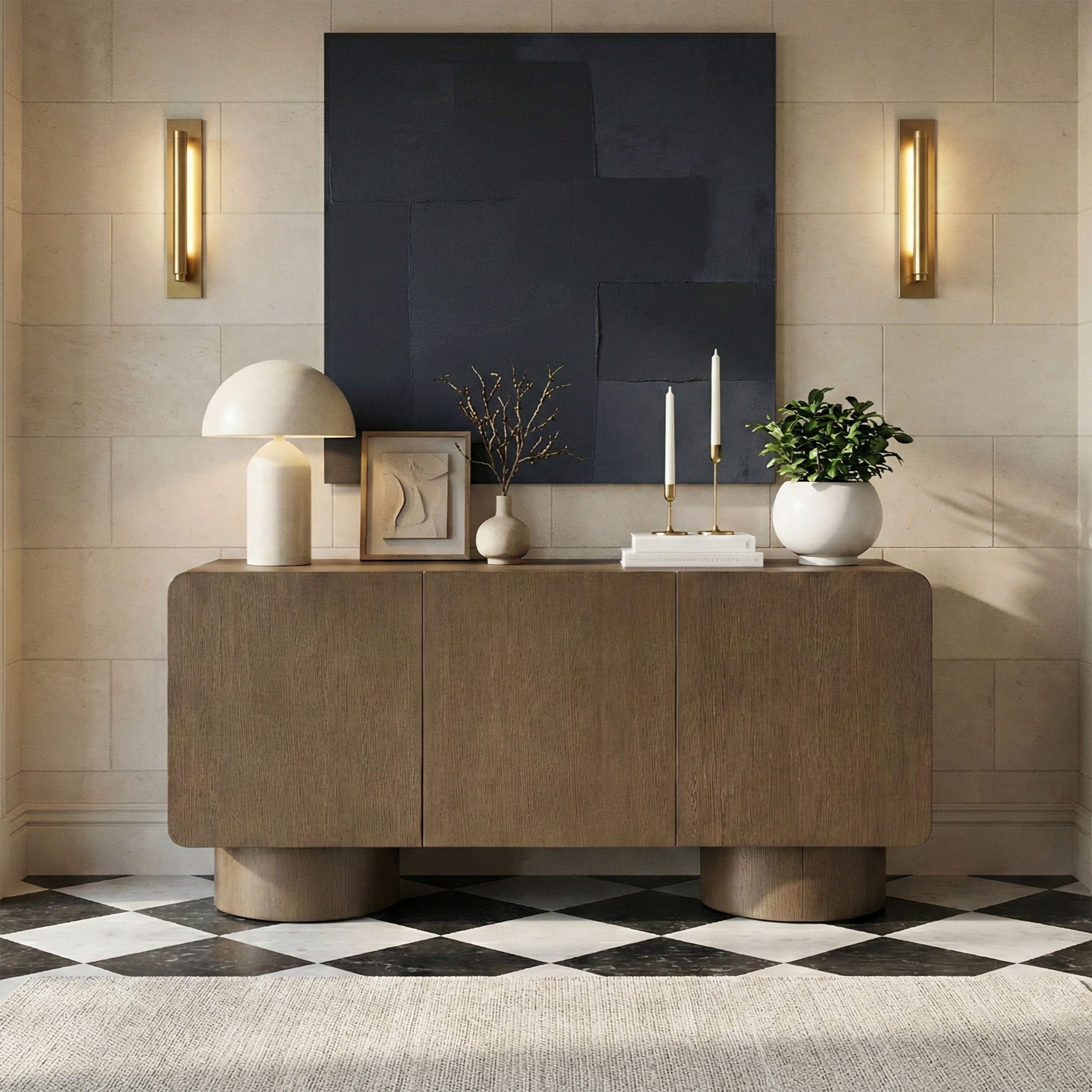 Adagio - Solid Wood And Oak Veneer Sideboard/Buffet - Brown