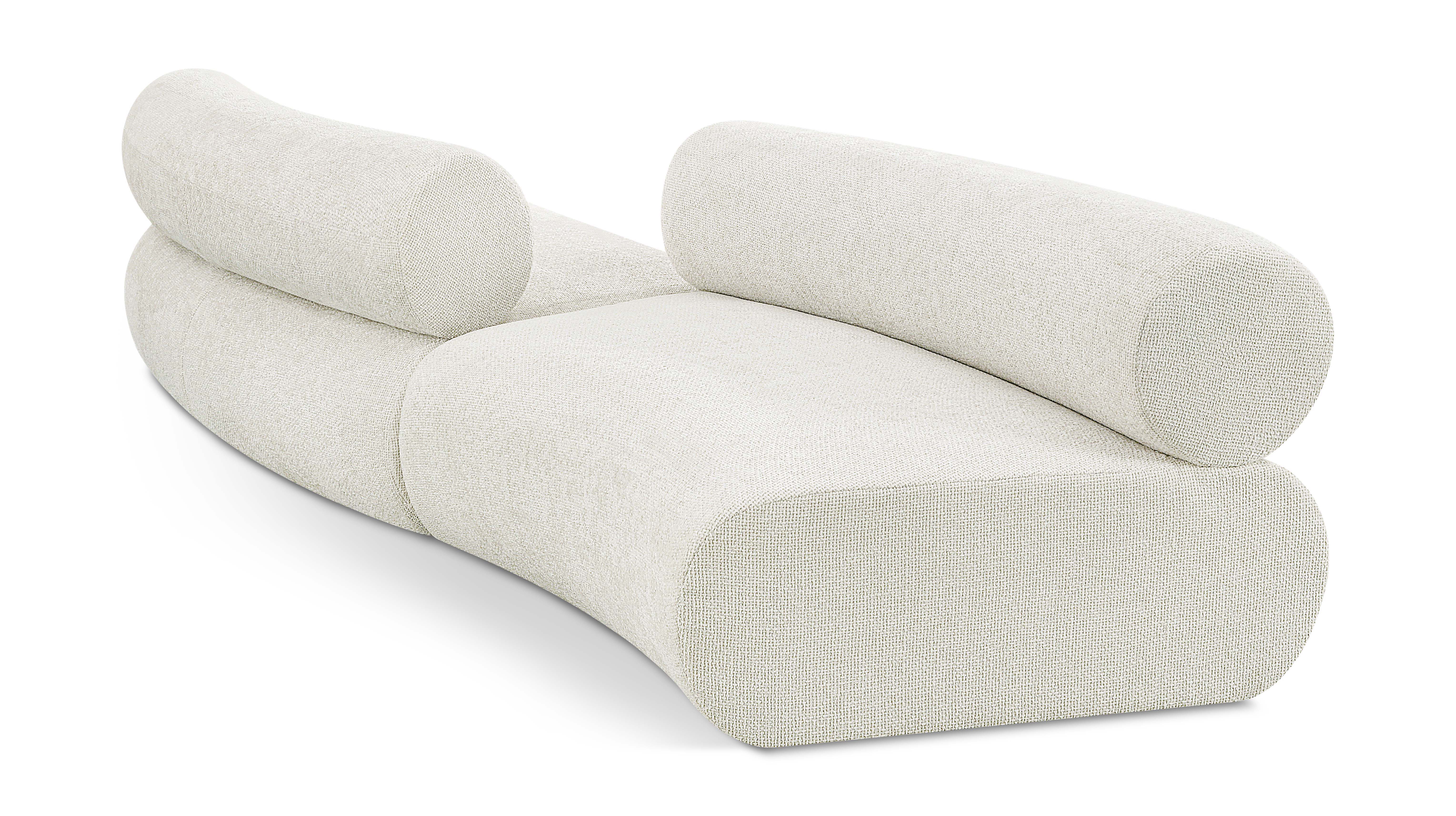 Bale - 2 Piece Curved Modular Sofa - Cream