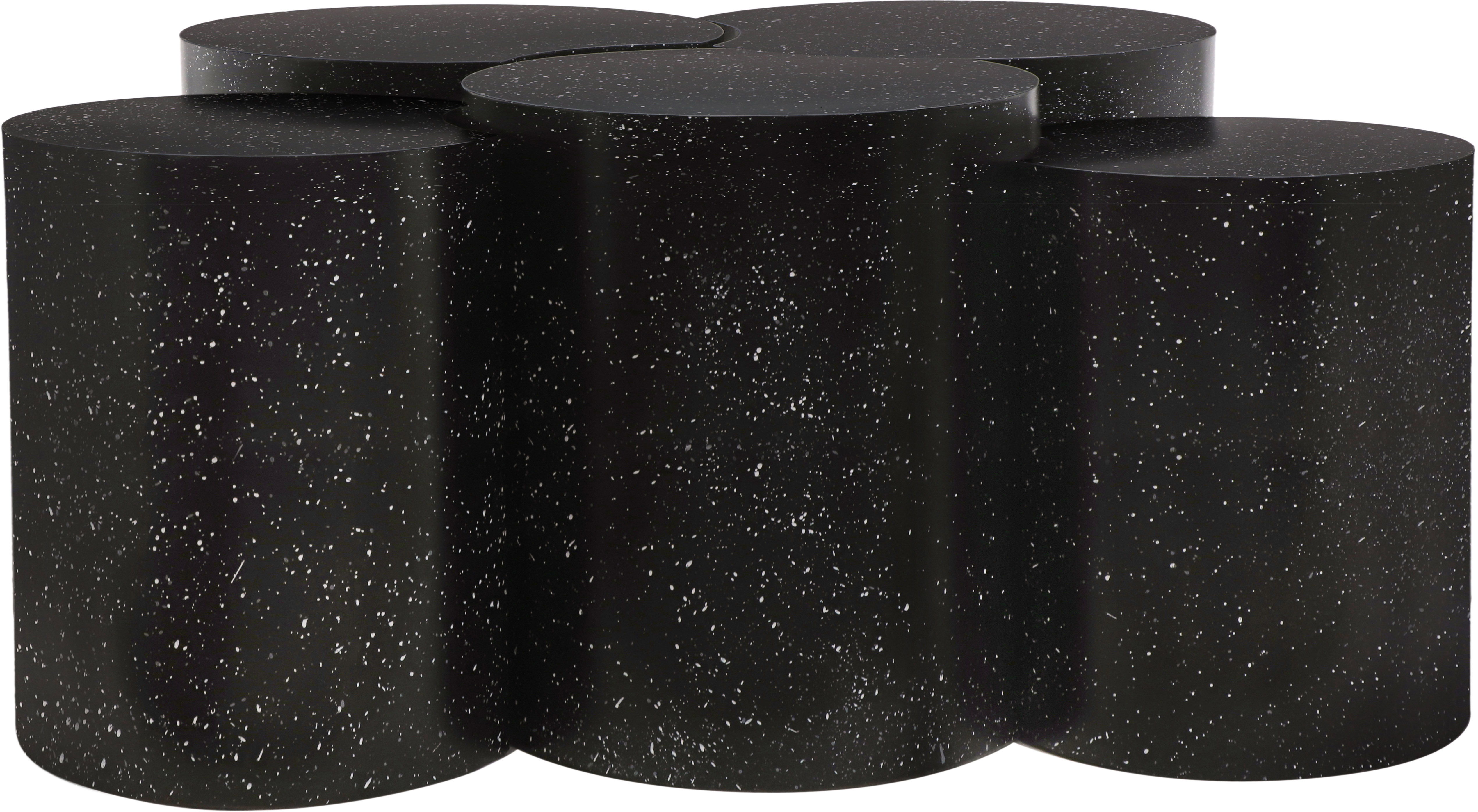 Dimple - 5 Piece Modular Coffee Table - Black Terazzo