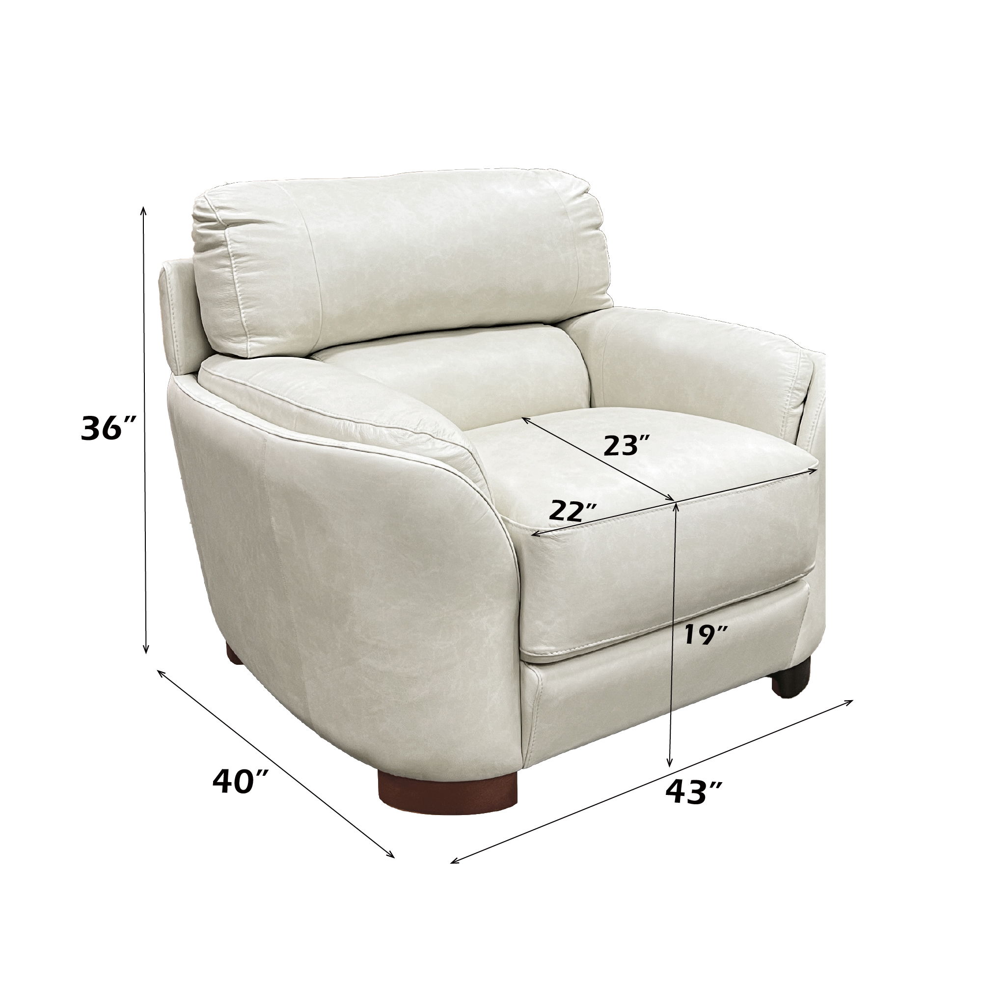 Edrice - Chair - Ivory Top Grain Leather, white, view 7