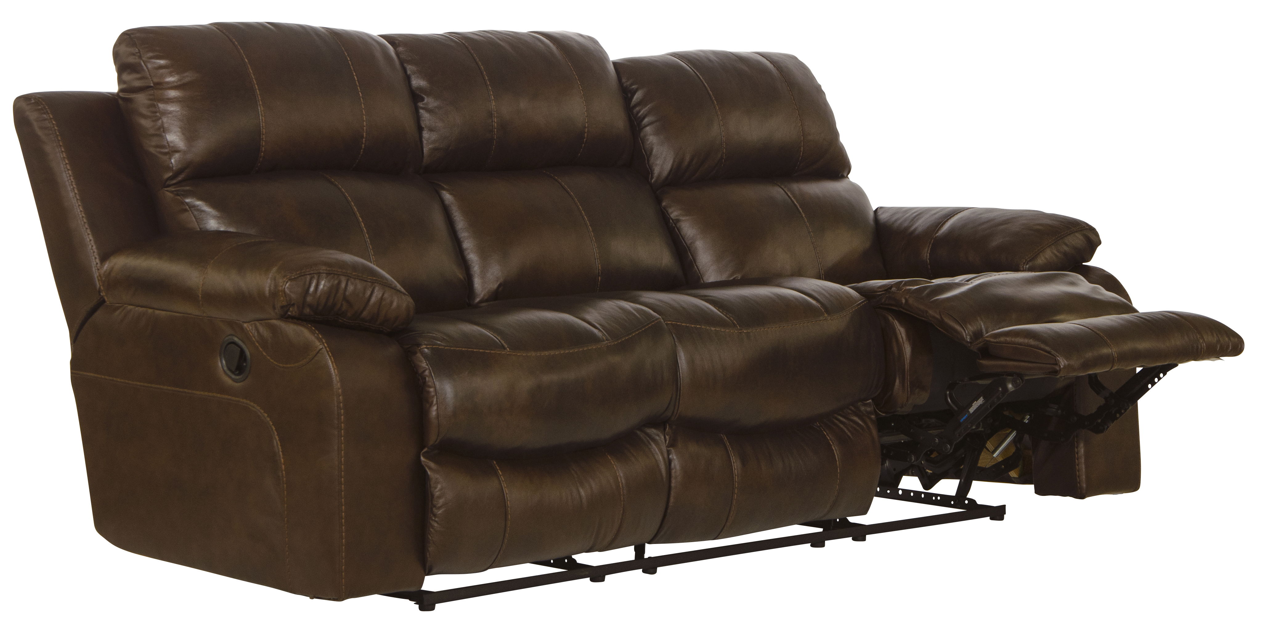 Positano - Top Grain Italian Leather Reclining Sofa - Cocoa
