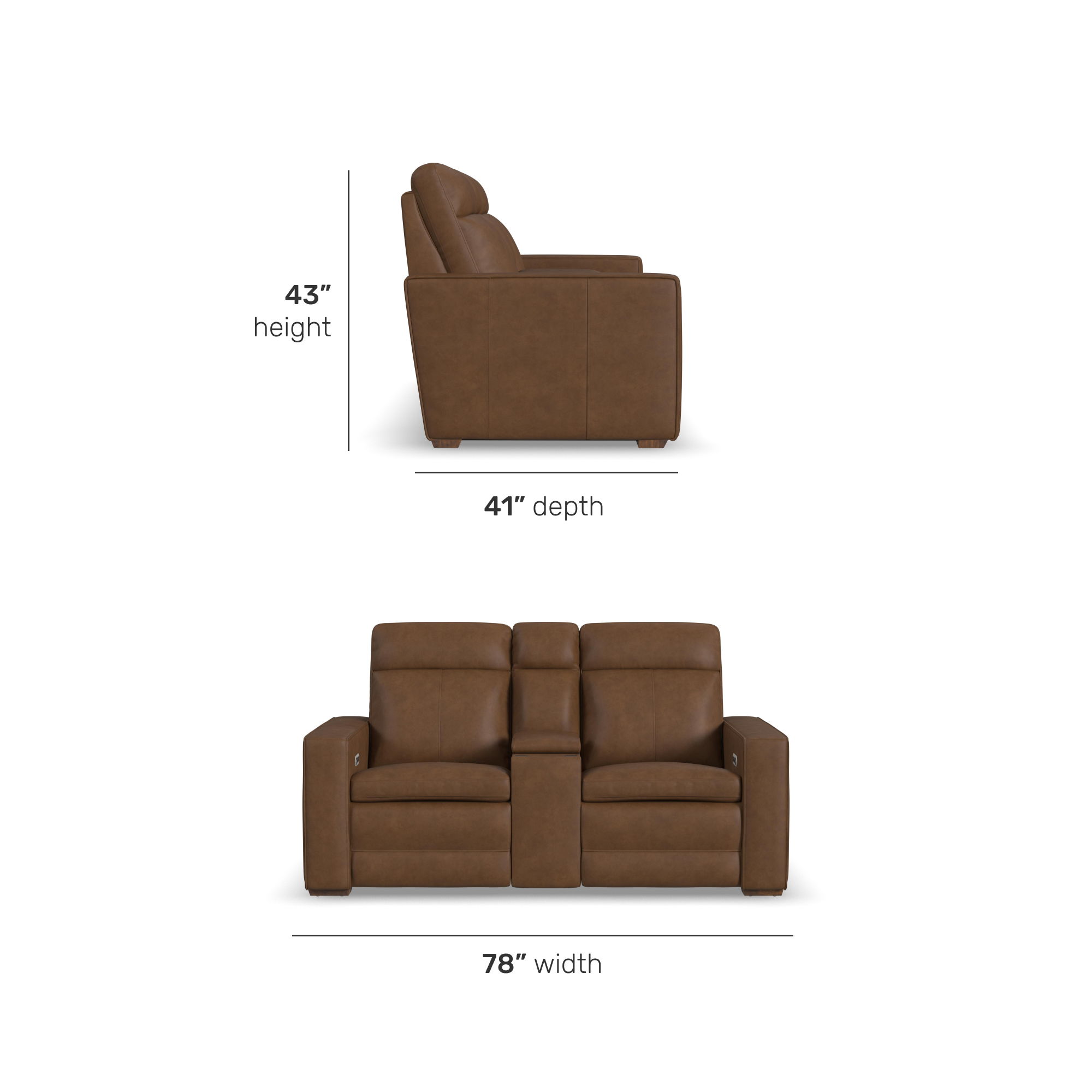 Dutch - Power Reclining Loveseat With Console, Power Headrest & Lumbar - Brown, dark brown, view 7
