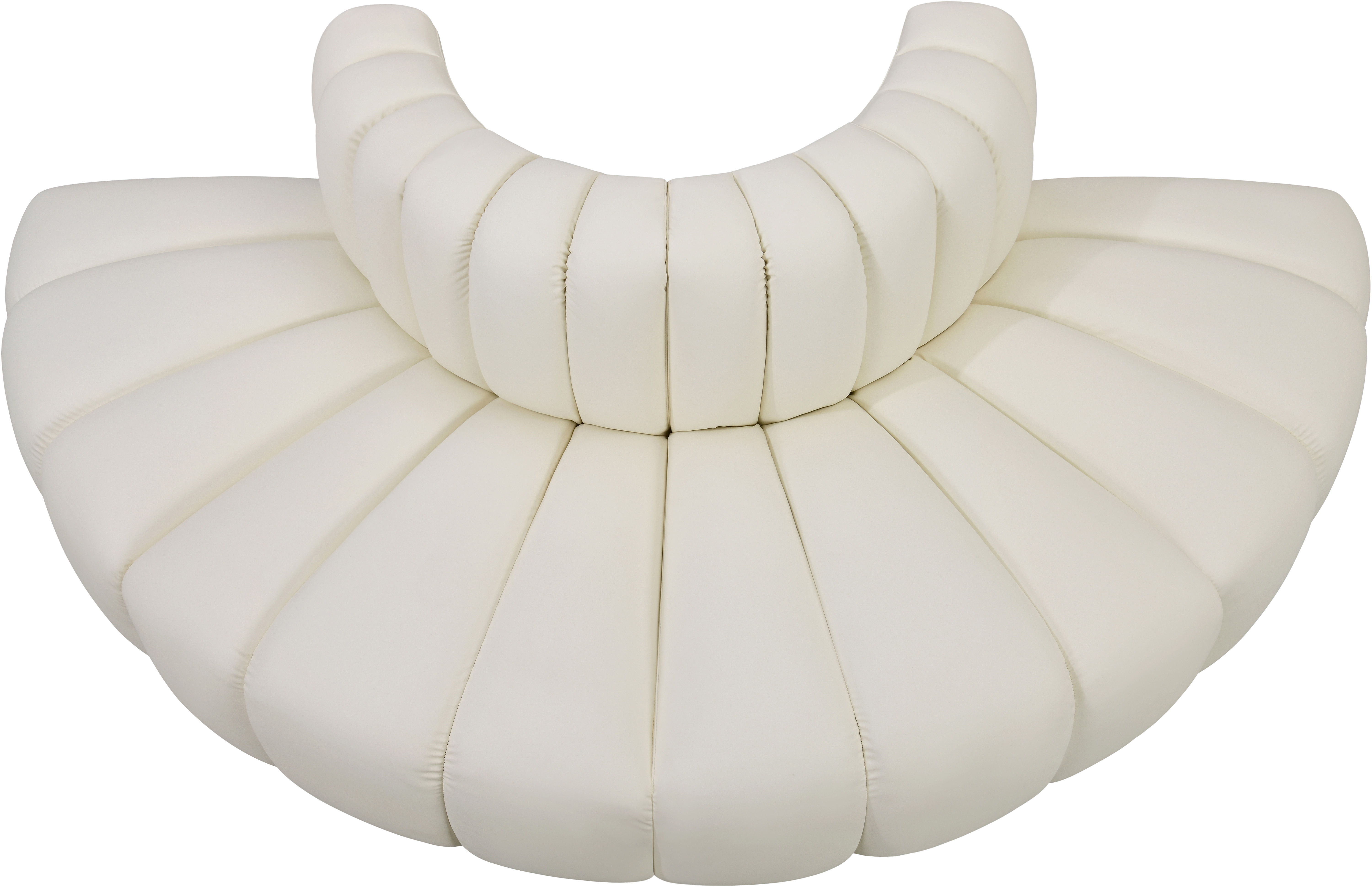 Arc - Faux Leather 4 Piece Modular Sofa - Cream
