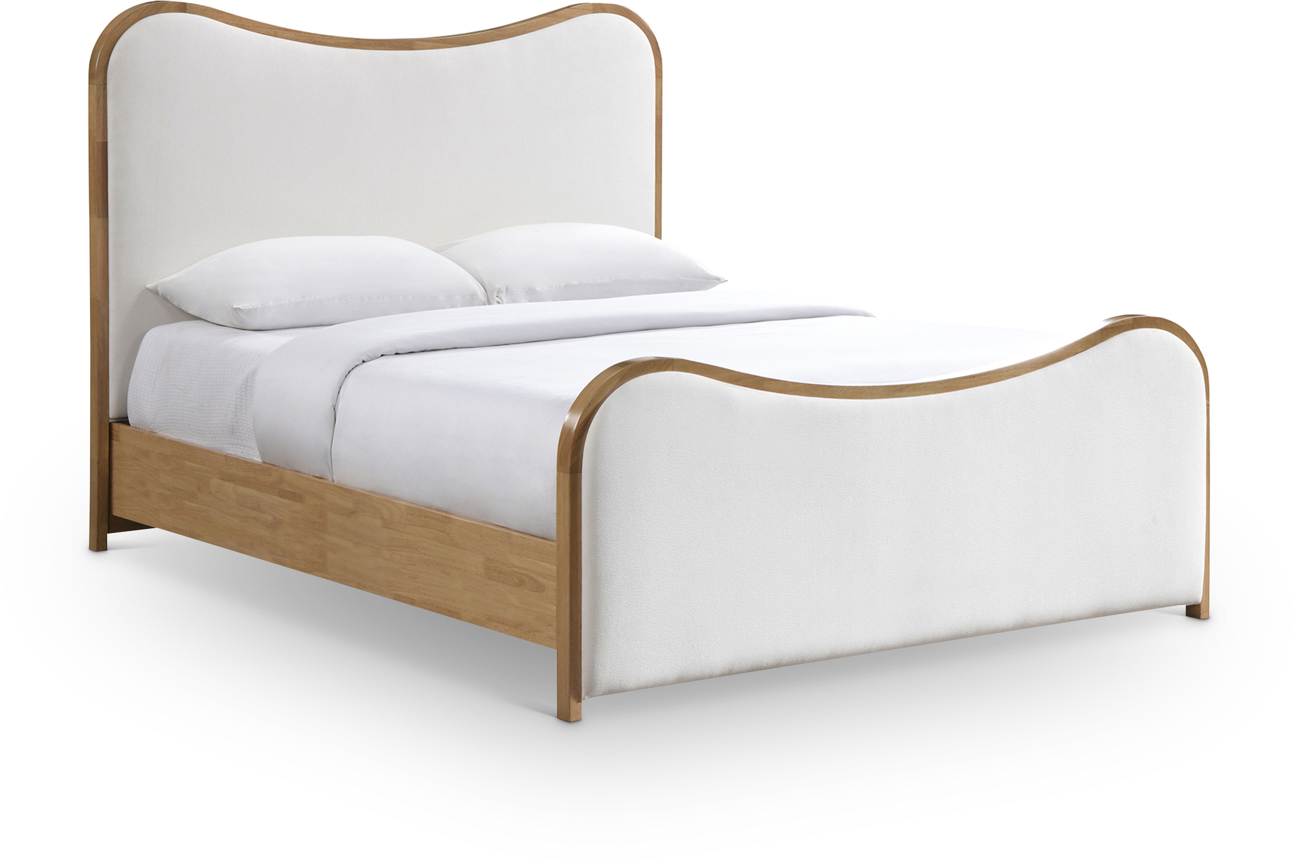 Arvada - Linen Textured Fabric King Bed - Cream