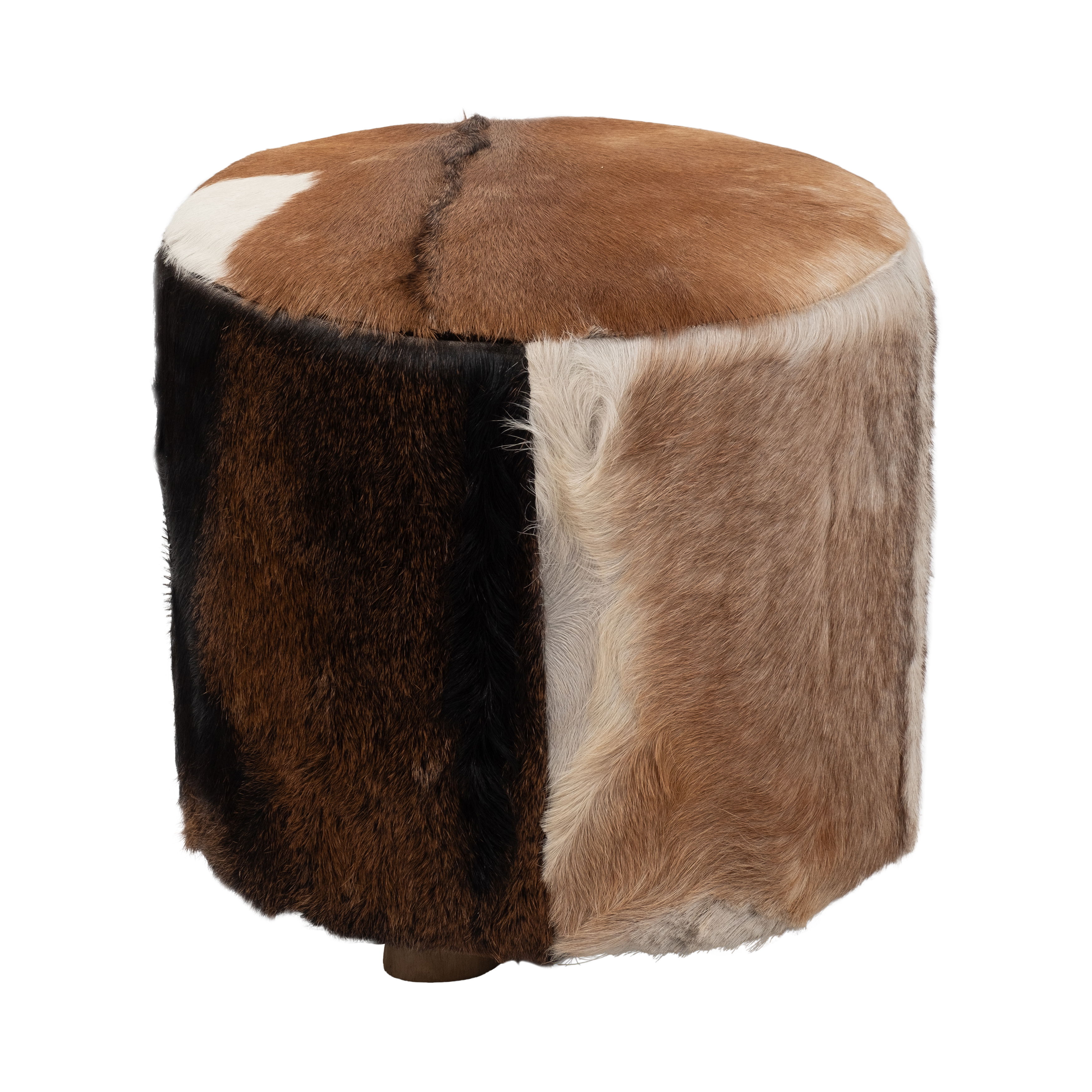 18\" Cowhide Ottoman - Multi Image