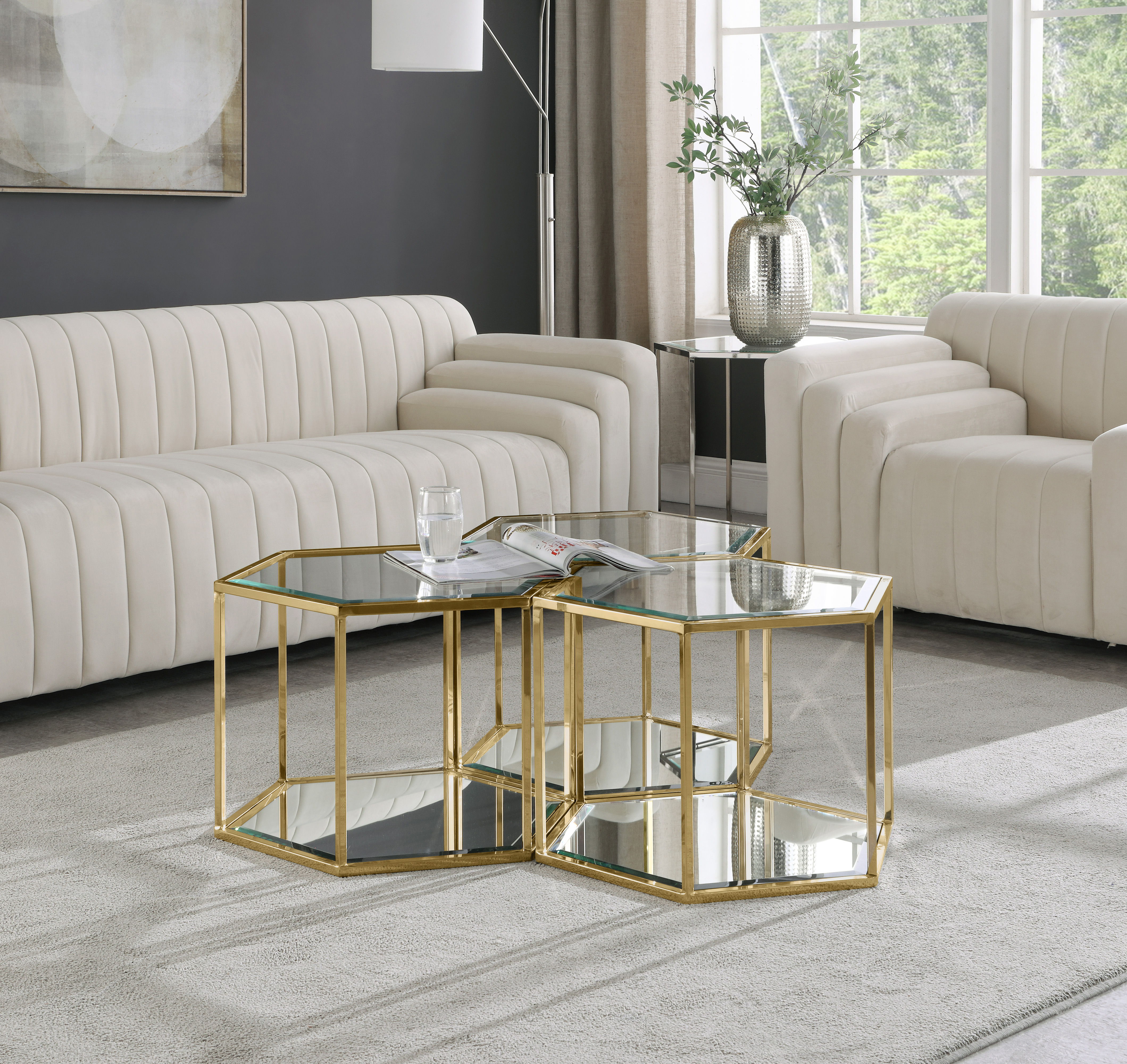 Sei - Coffee Table 3 Piece - Gold