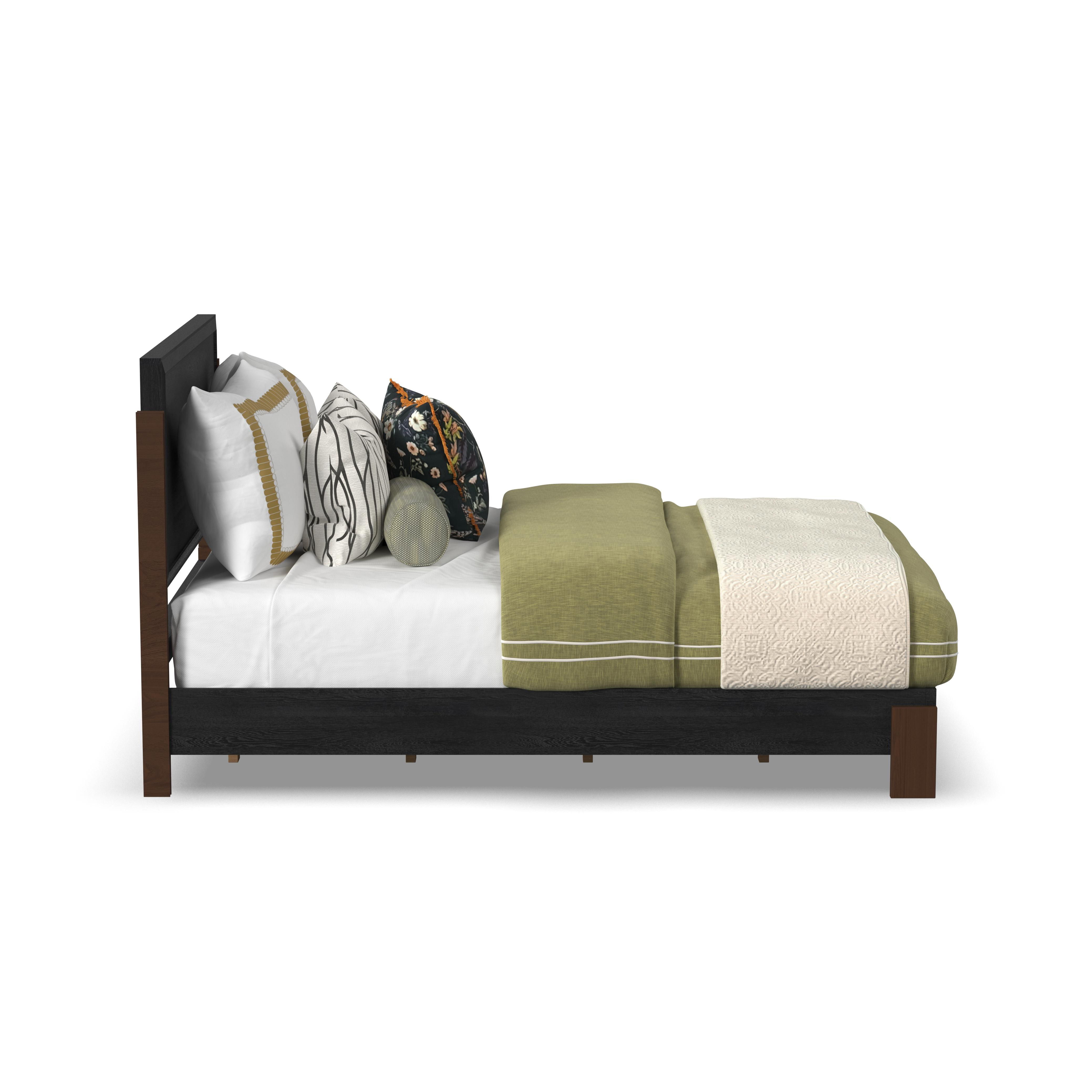 Waterfall - Queen Panel Bed - Black, black, view 3