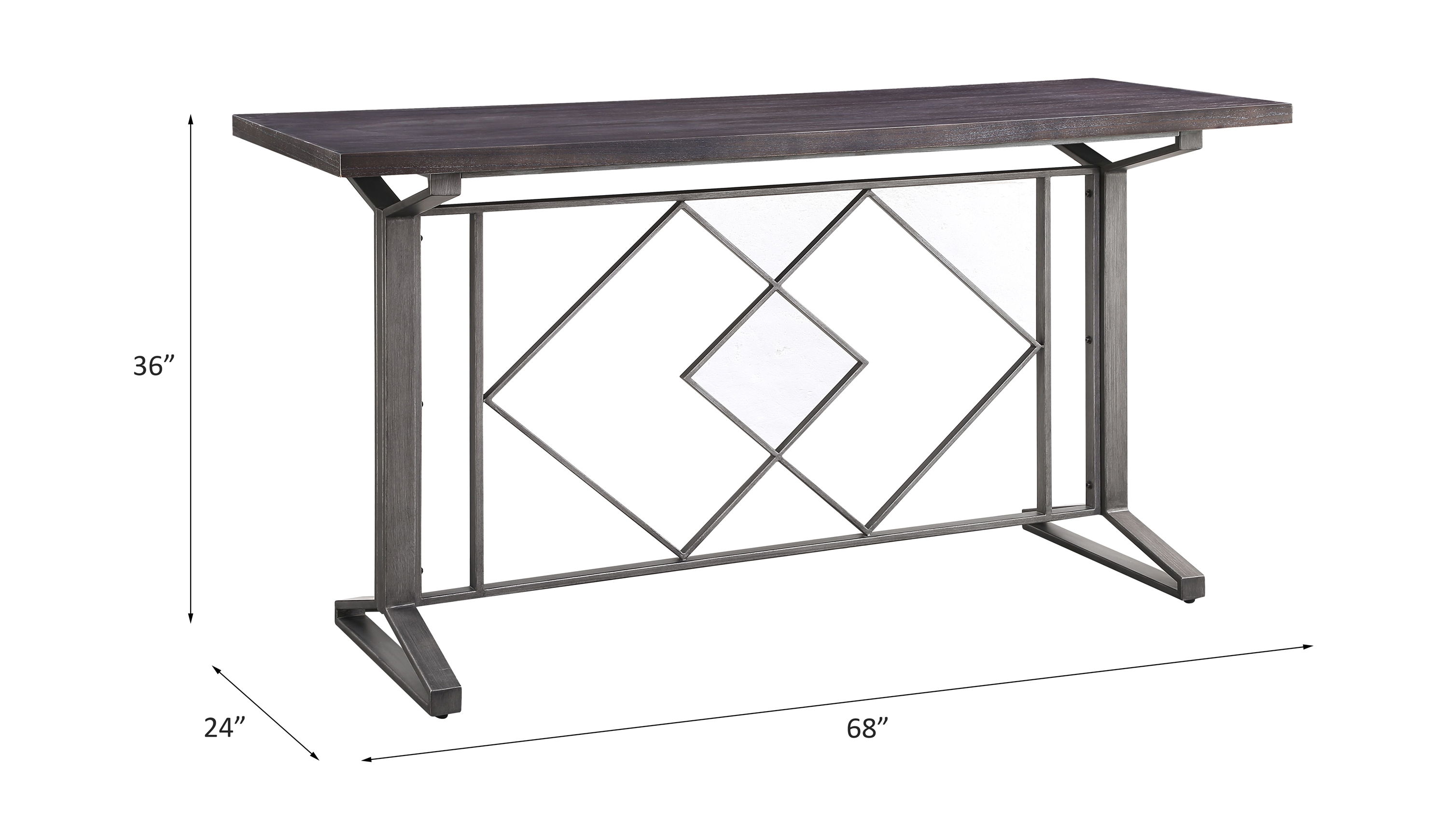 Evangeline - Counter Height Table - Salvaged Brown & Black, black, view 3