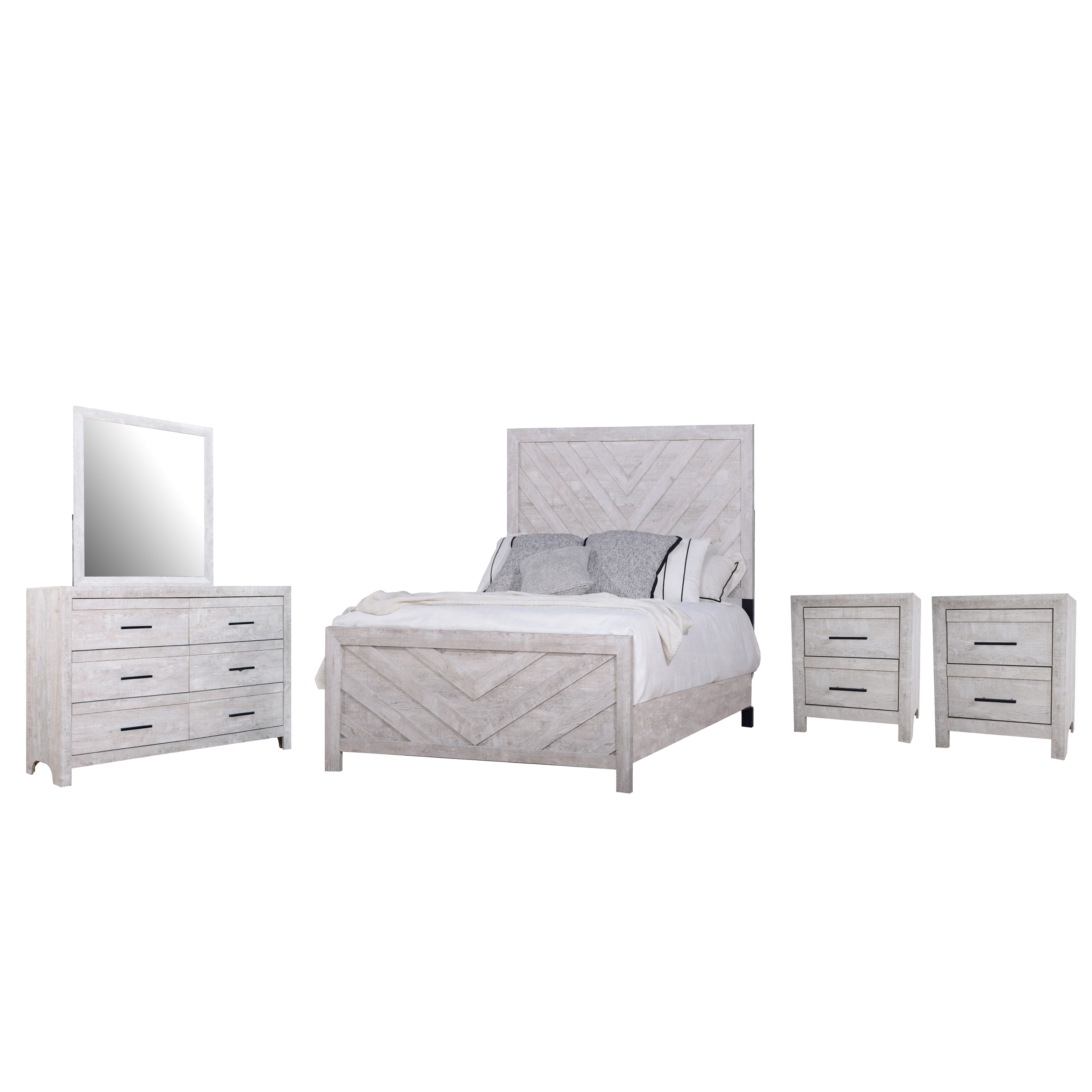 Queen · 5 Pc · Bed & Dresser & Mirror & 2 Nightstands