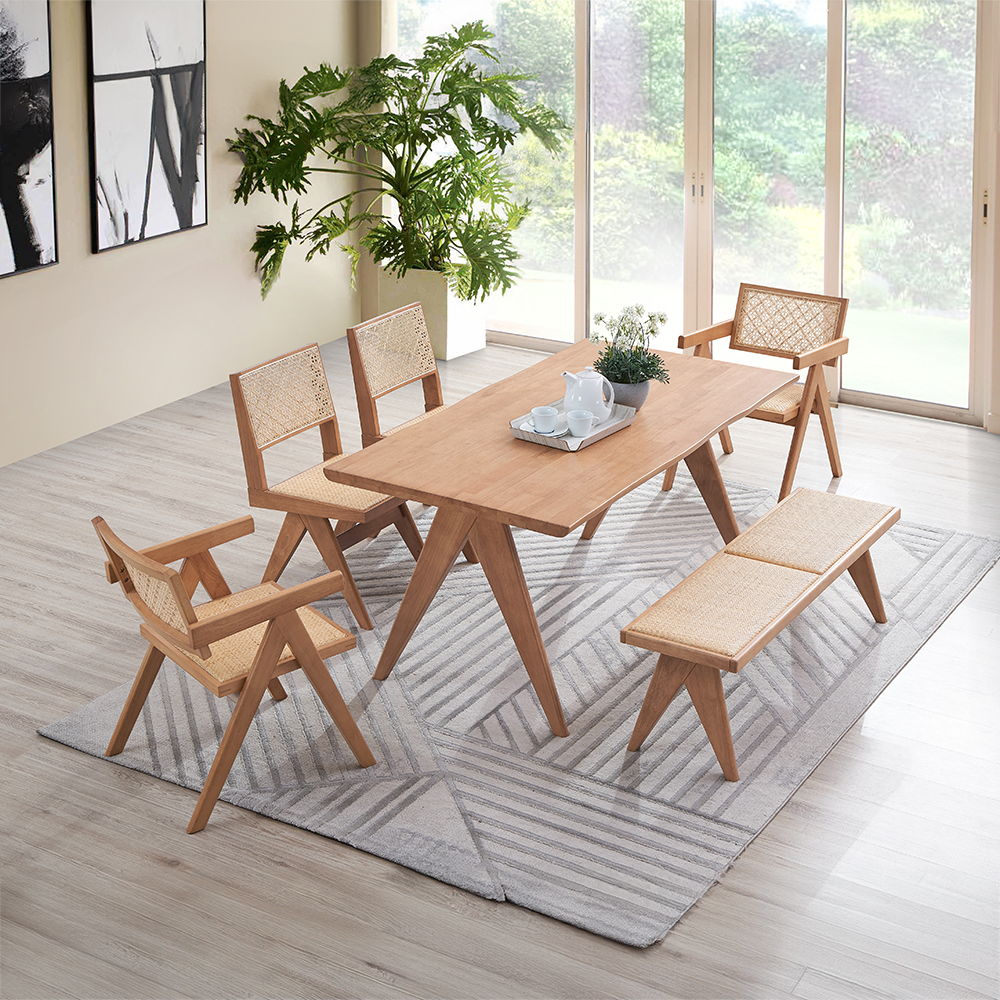 Velentina - Dining Table - Natural, light brown, view 8