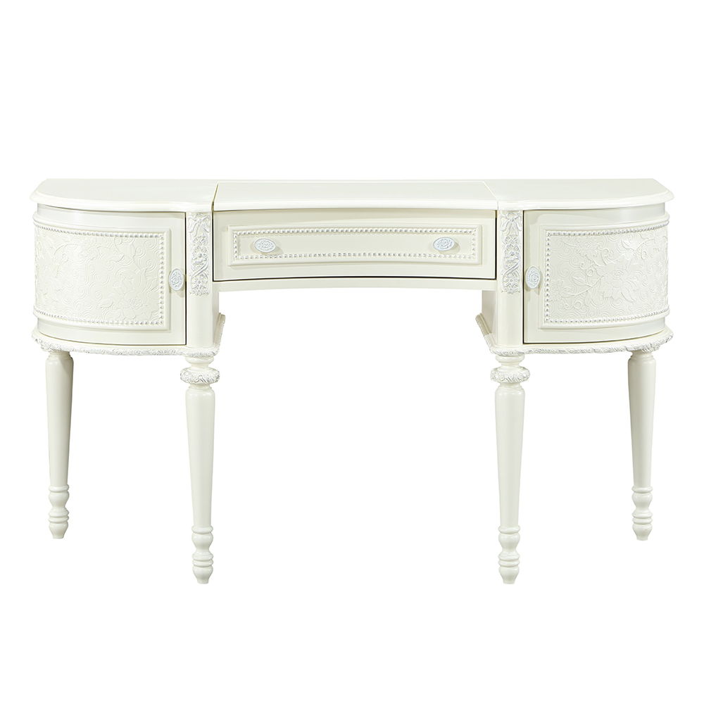 Dorothy - Vanity Desk & Mirror - Ivory, white, view 7