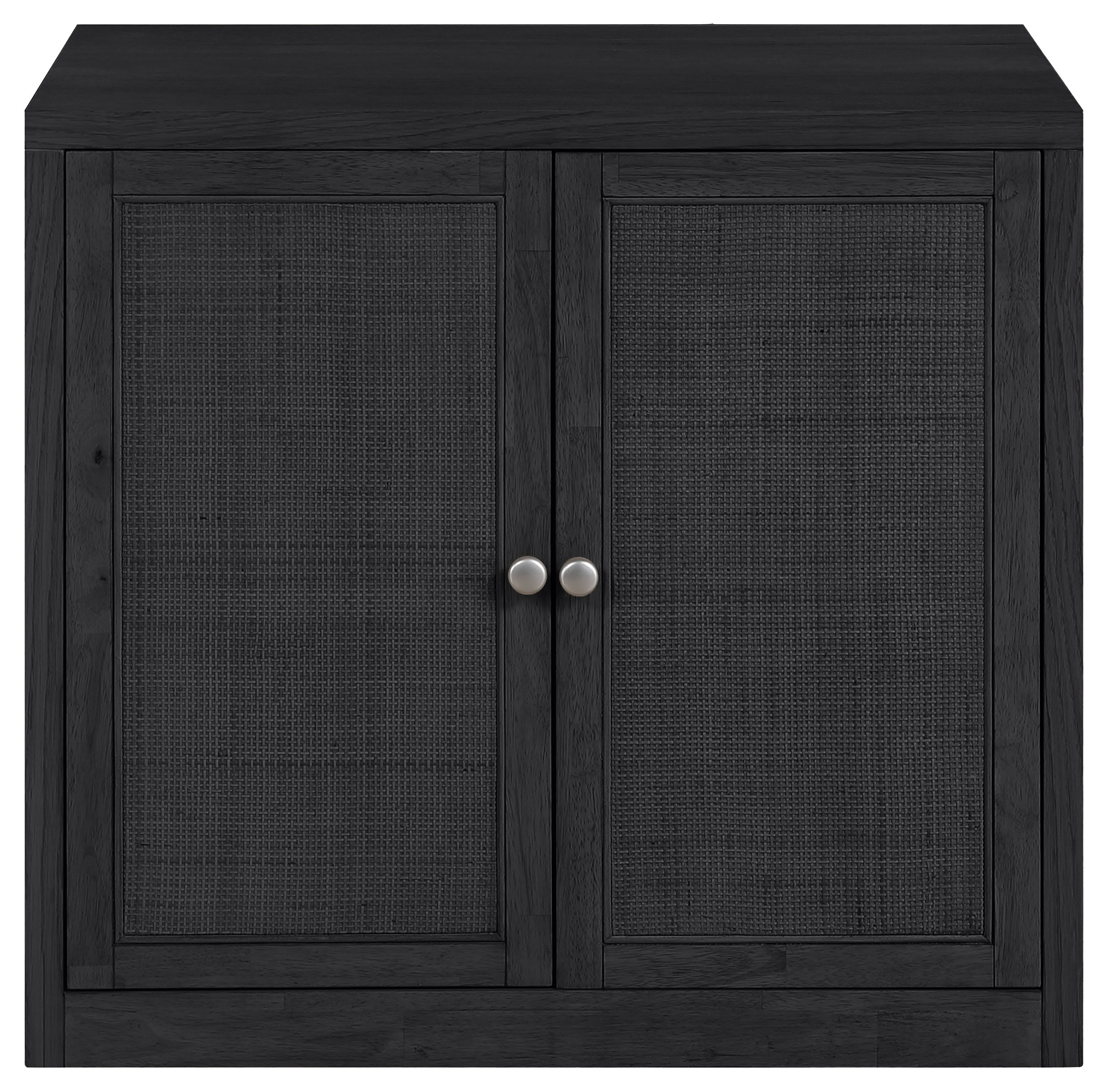 Vero - Solid Wood, Oak Veneer And Stainless Steel Sideboard/Buffet - Black