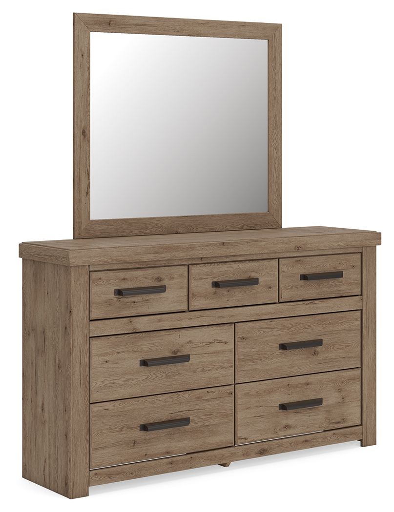 Ashley Furniture Oliandon - Dresser And Mirror - Light Brown - Image 6