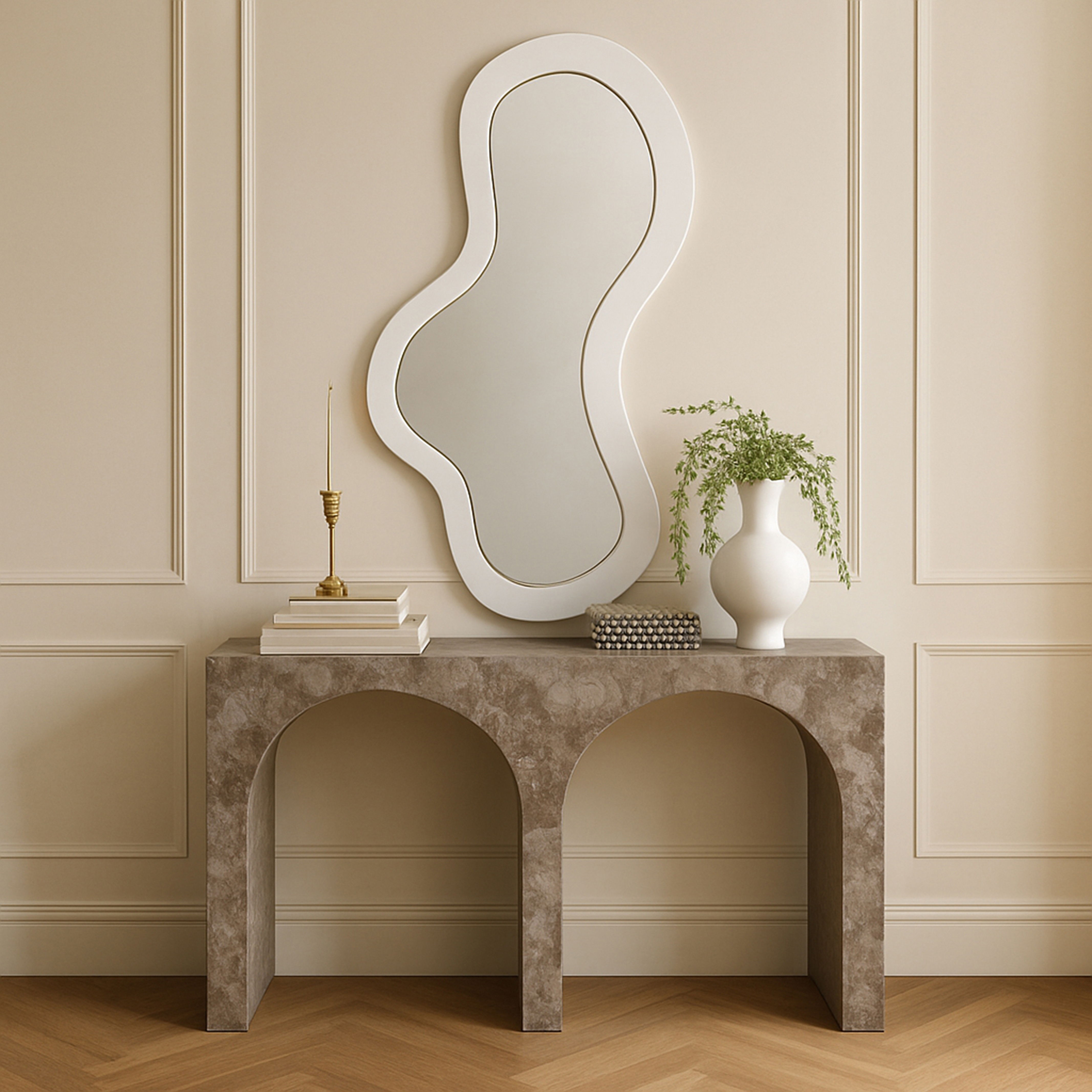 Oblique - 48" Frame Mirror - White
