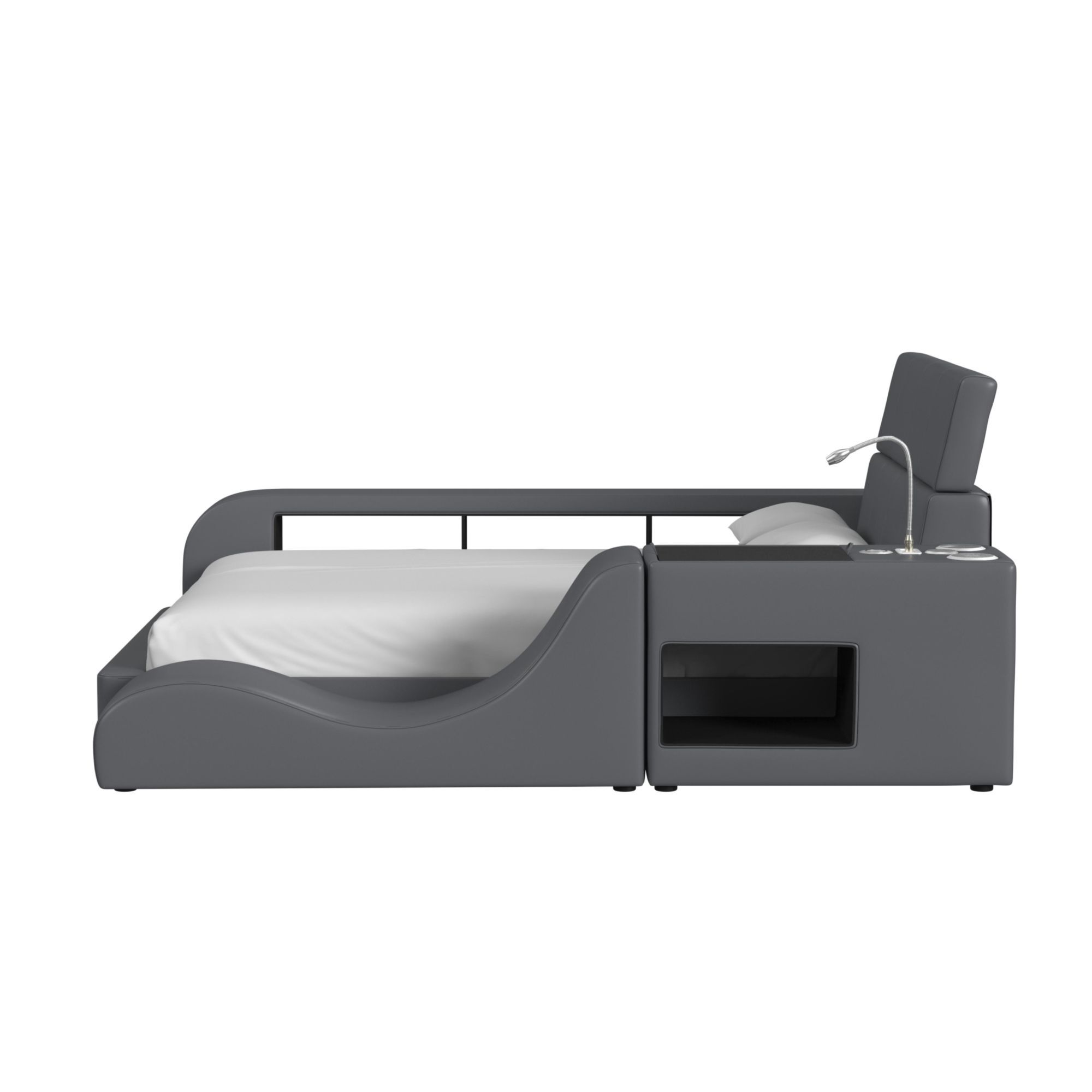 Valari - Twin Transformer Bed With Electronic Features PU - Gray