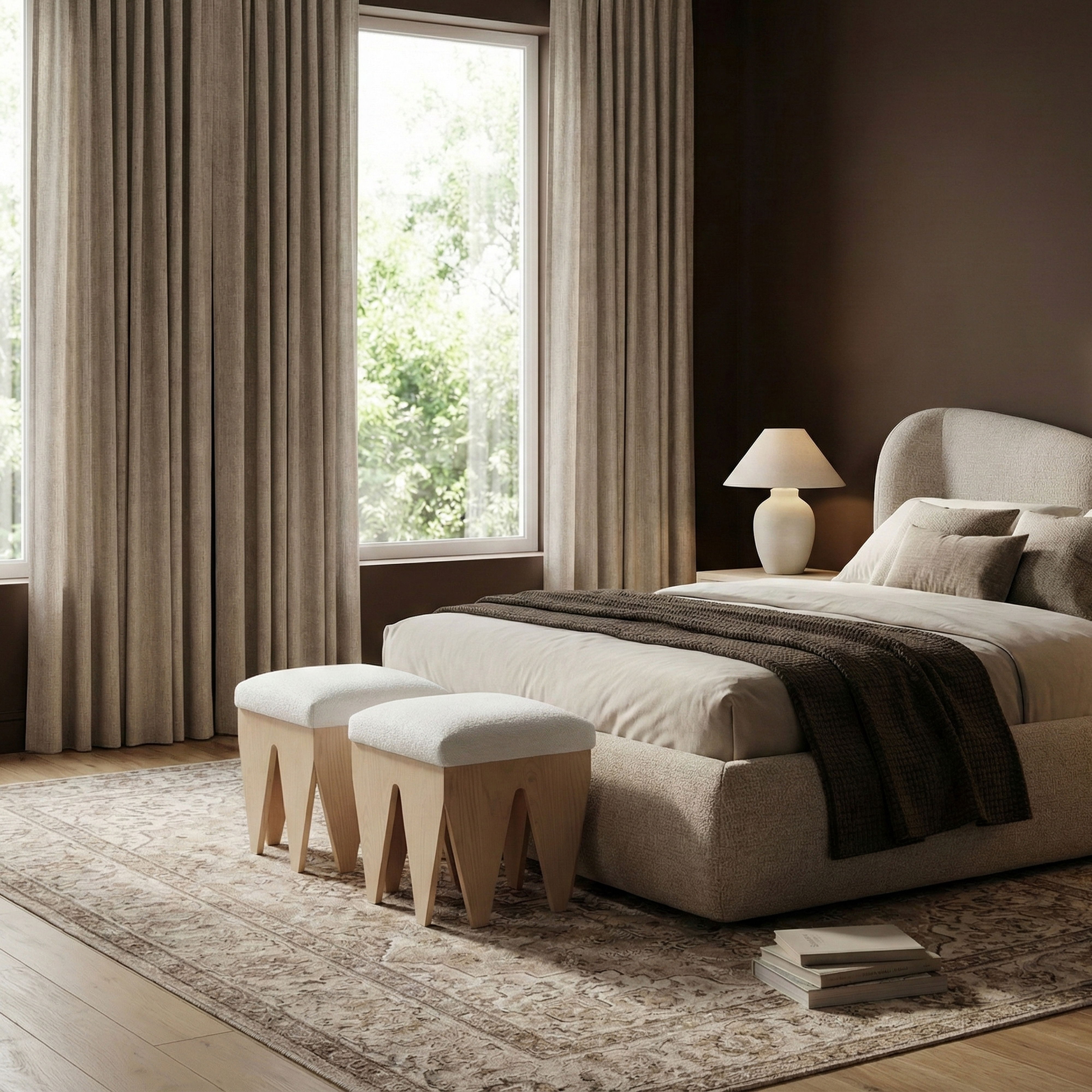 Altair - Fabric Bench - Cream