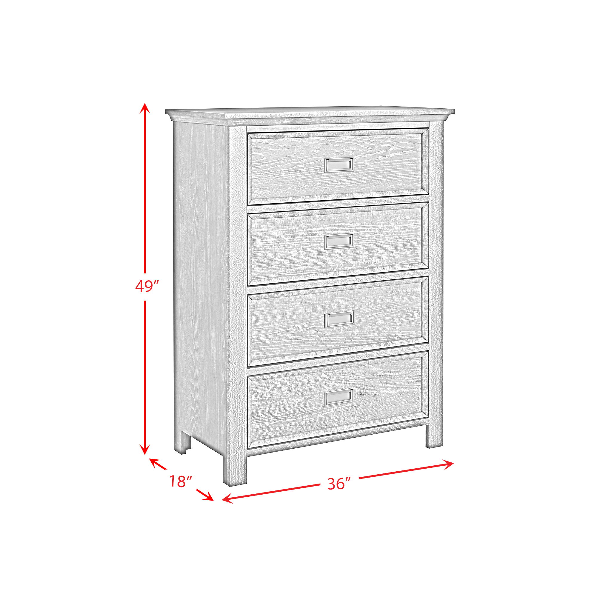 Hampton Kids - 4-Drawer Chest - White