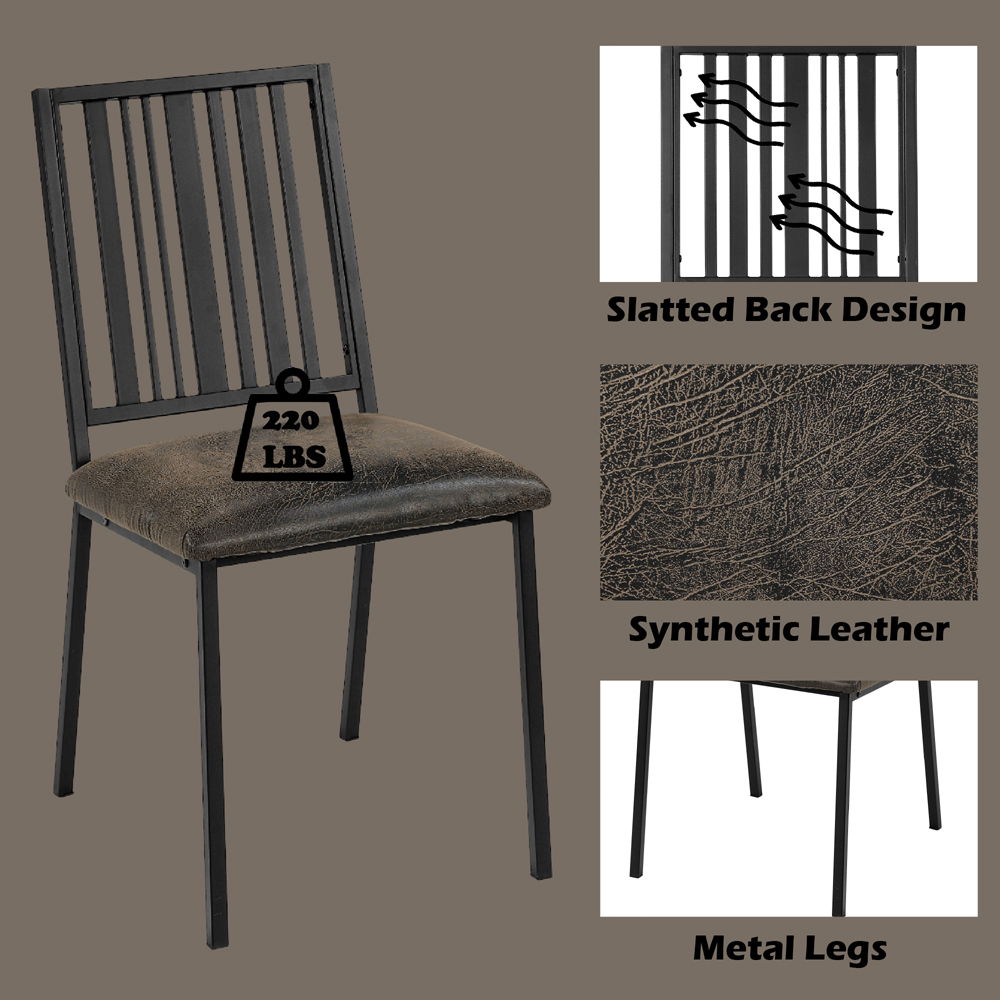 Zudora - Side Chair (Set of 2) - Synthetic Leather & Black, black, view 7