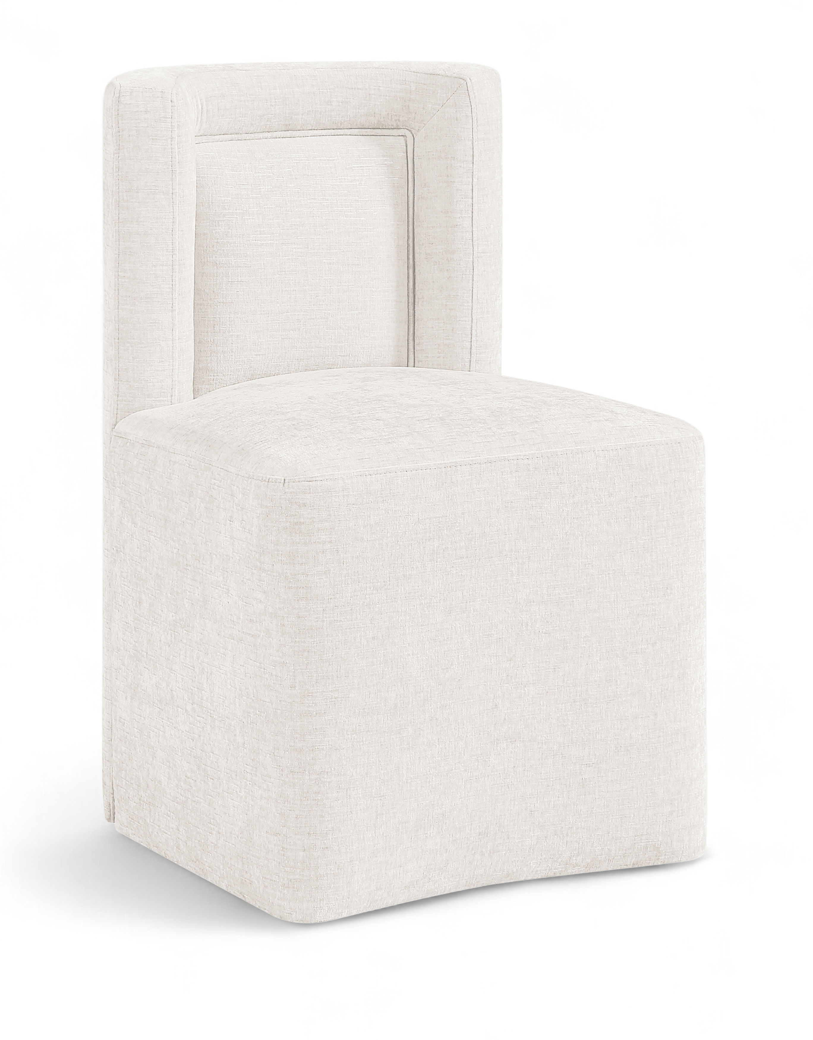 Duvina - Chenille Performance Fabric Dining Chair - Cream