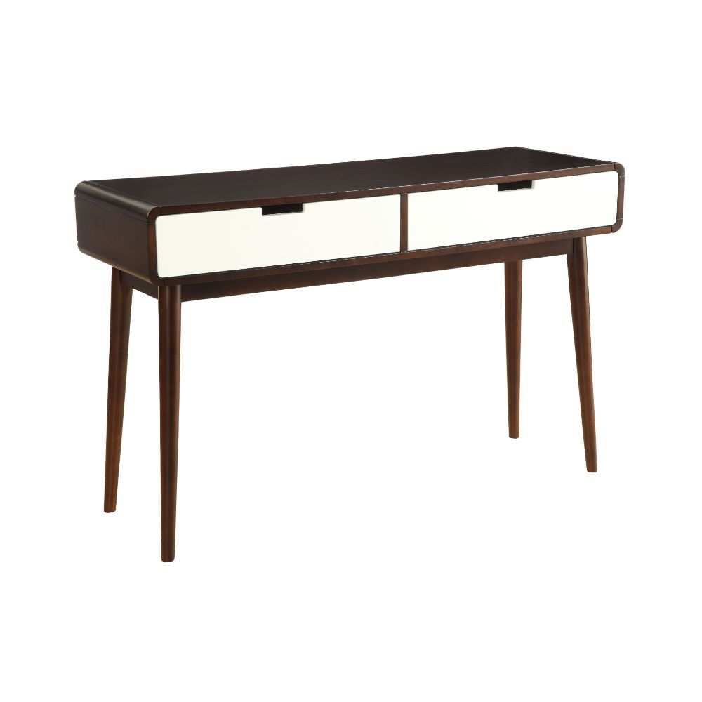 Christa - Sofa Table - White & Espresso, dark brown