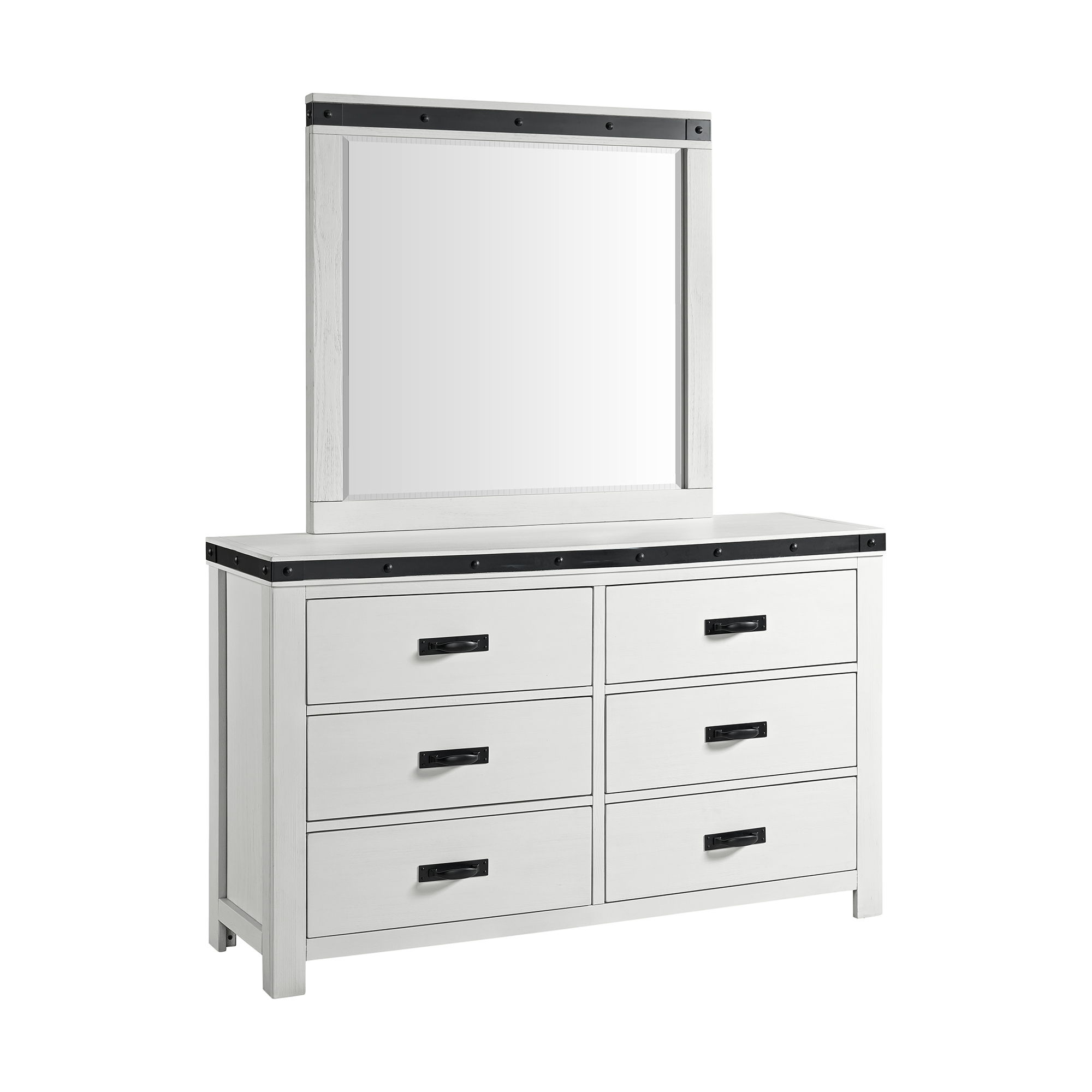 Wade - Youth Dresser And Mirror Set - White
