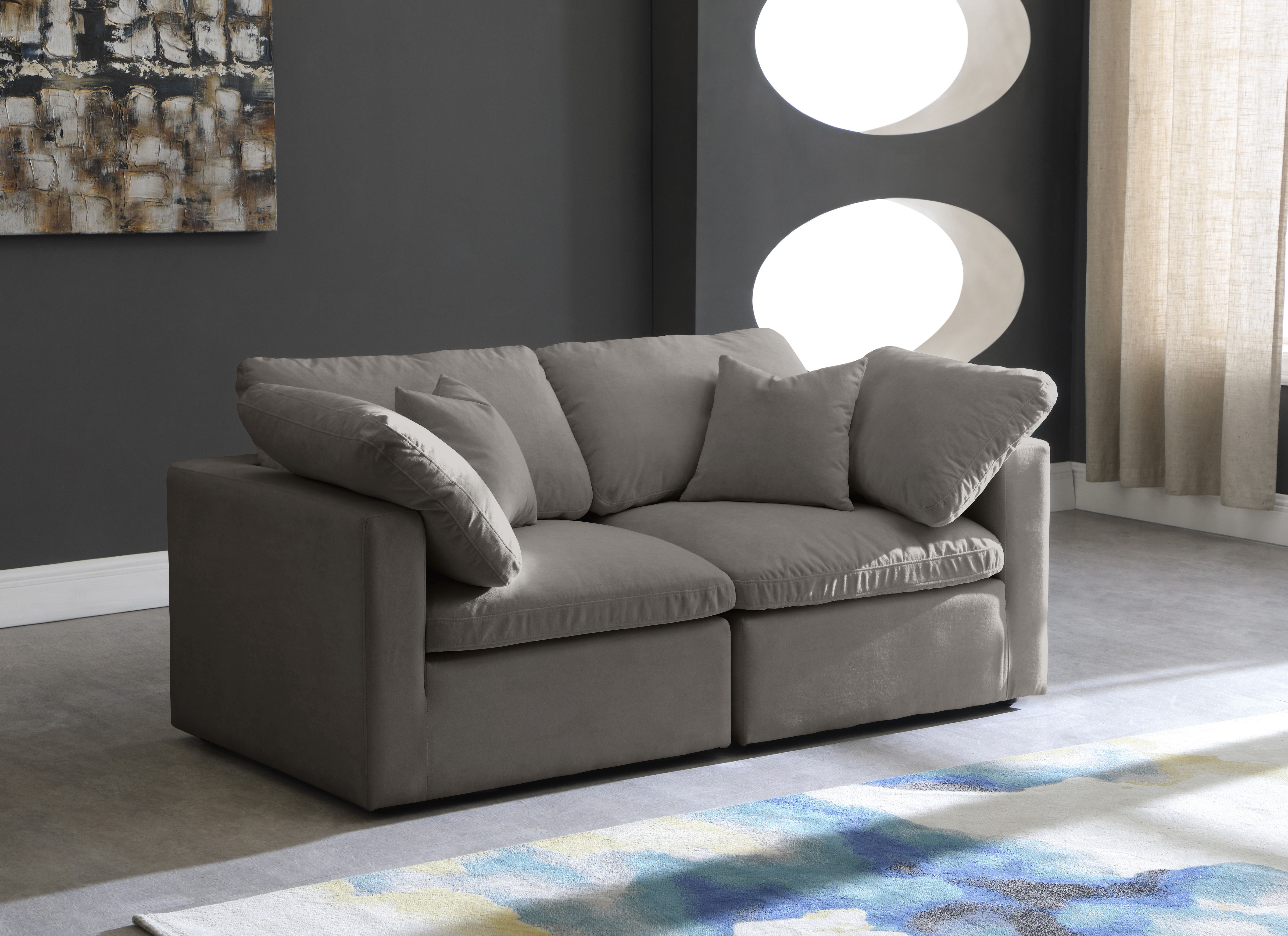 Plush - 2 Piece Modular Sofa - Gray