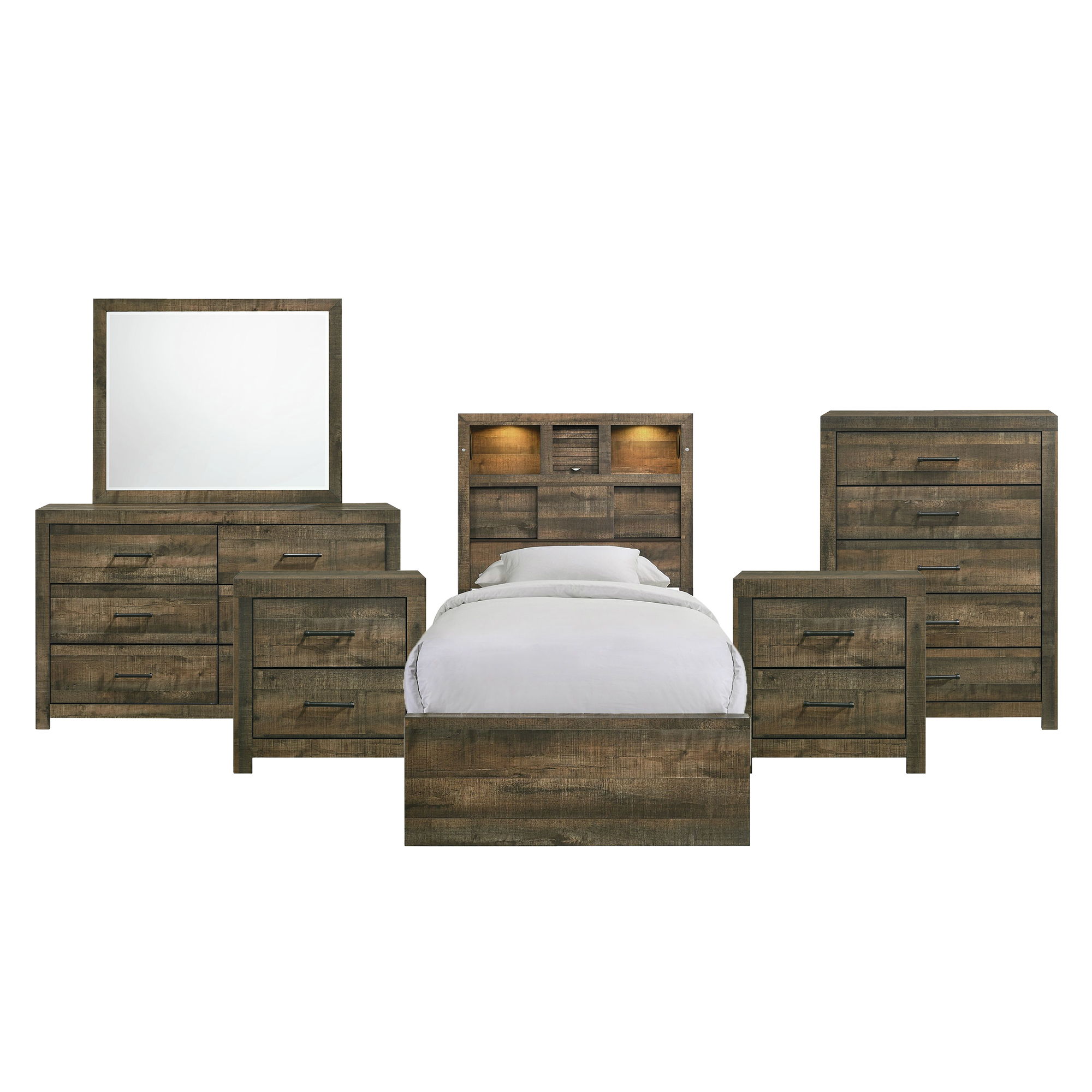 Twin · 6 Pc · Bedroom Set With Bluetooth