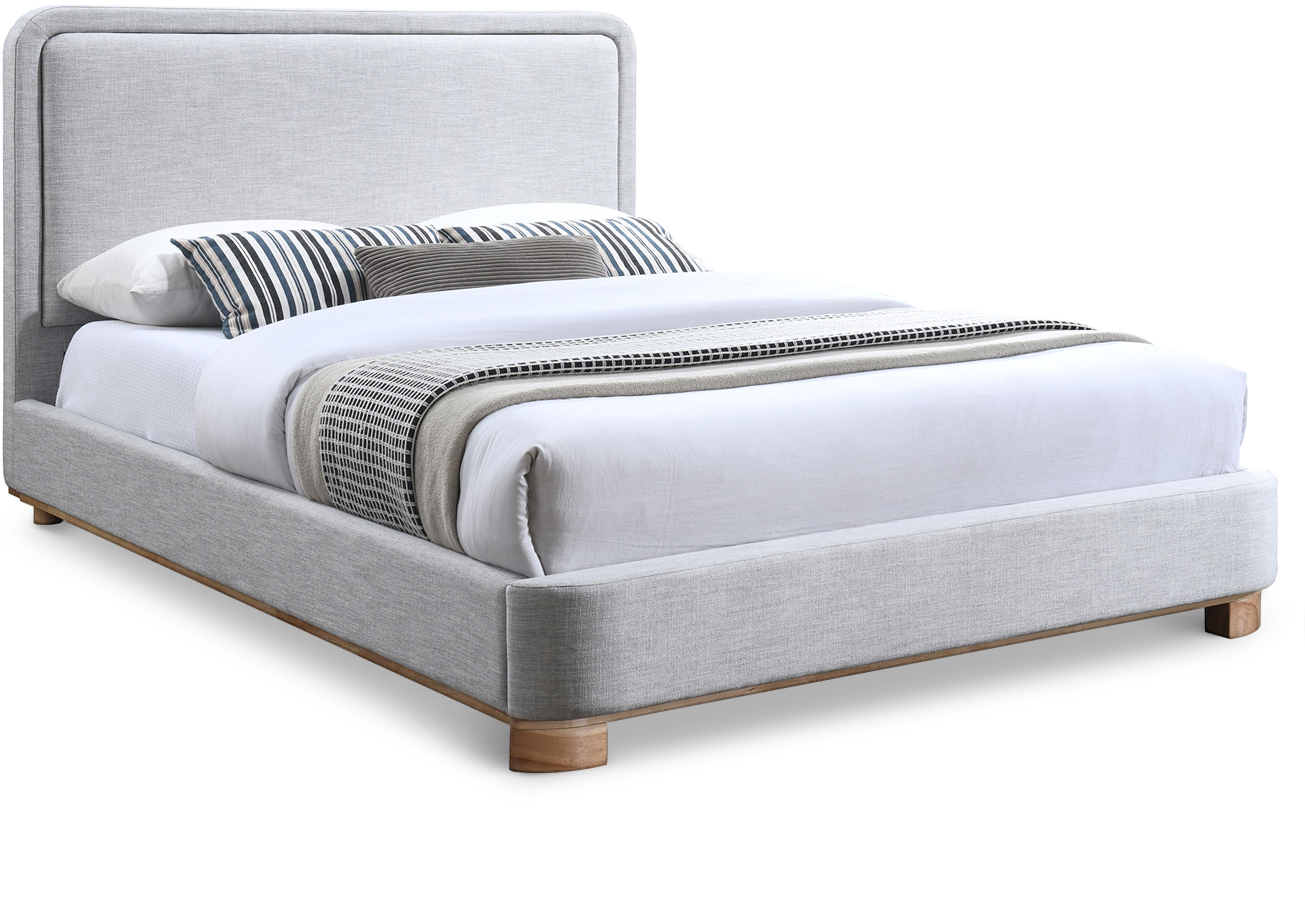 Nolita - King Bed With Natural Base - Gray