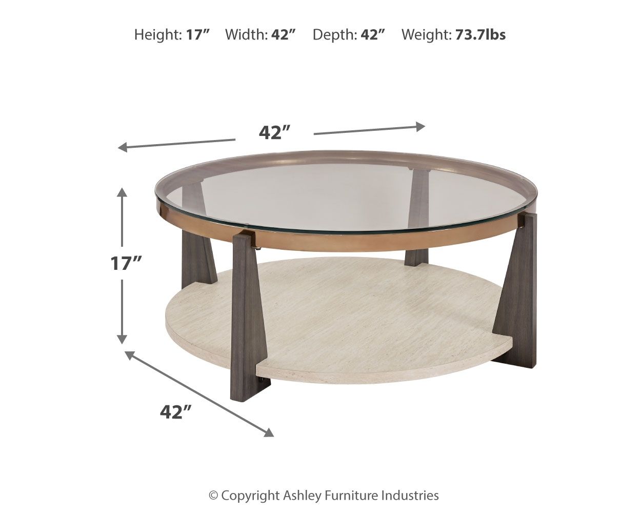 Ashley Furniture Frazwa - Round Cocktail Table - Multi - Image 6