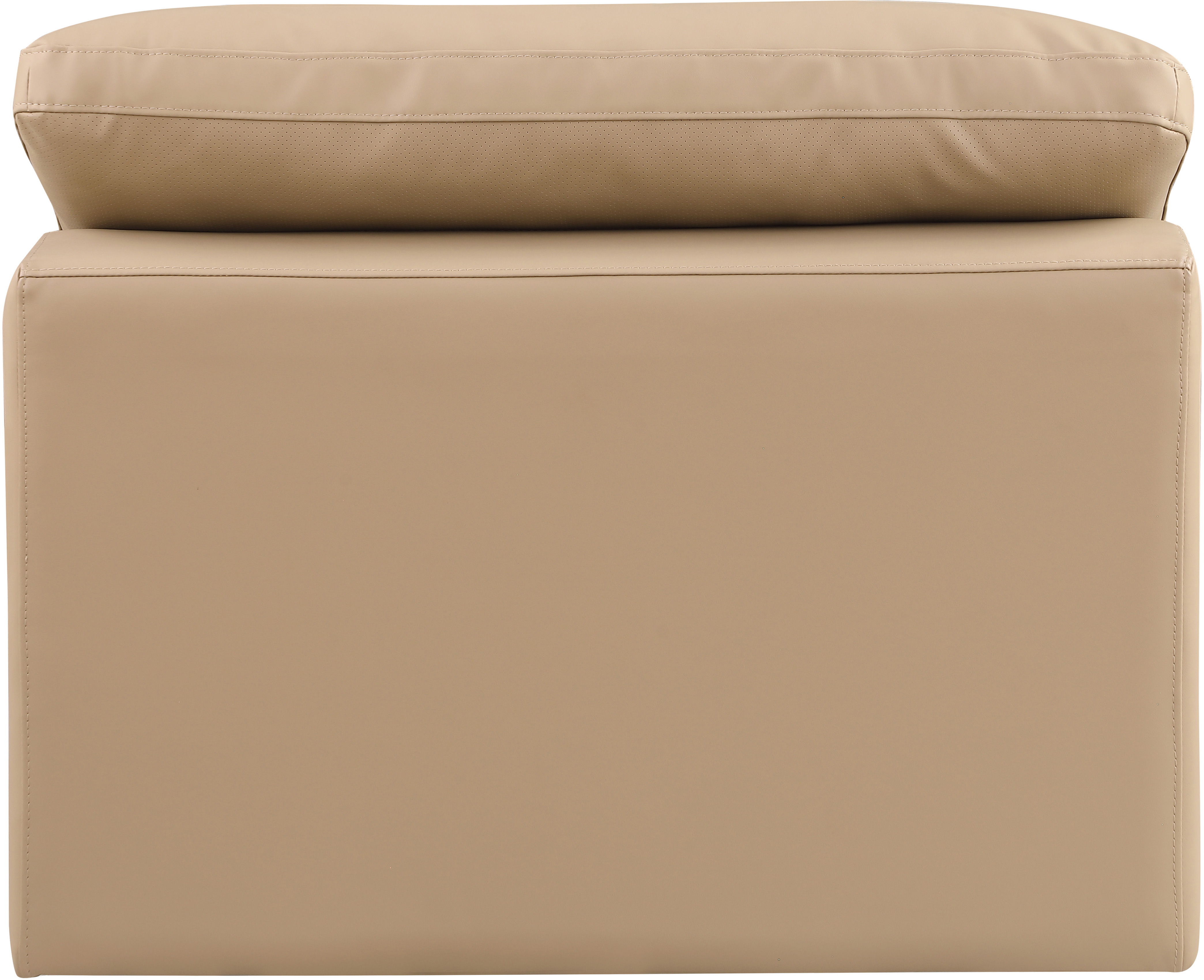 Comfy - Faux Leather Armless Chair - Tan