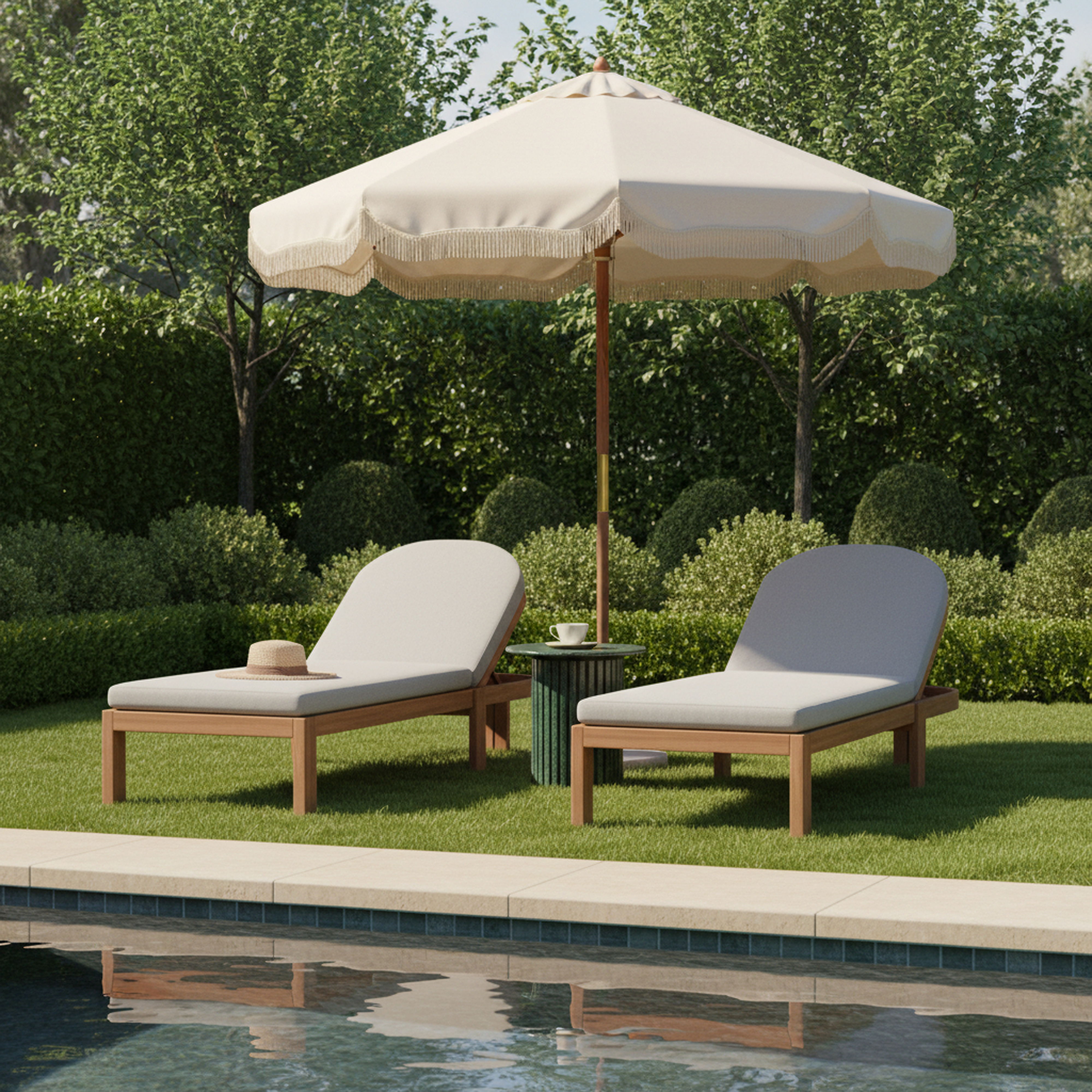 Newport - Water Resistant Fabric Upholstered Outdoor Patio Lounge Chair - Gray
