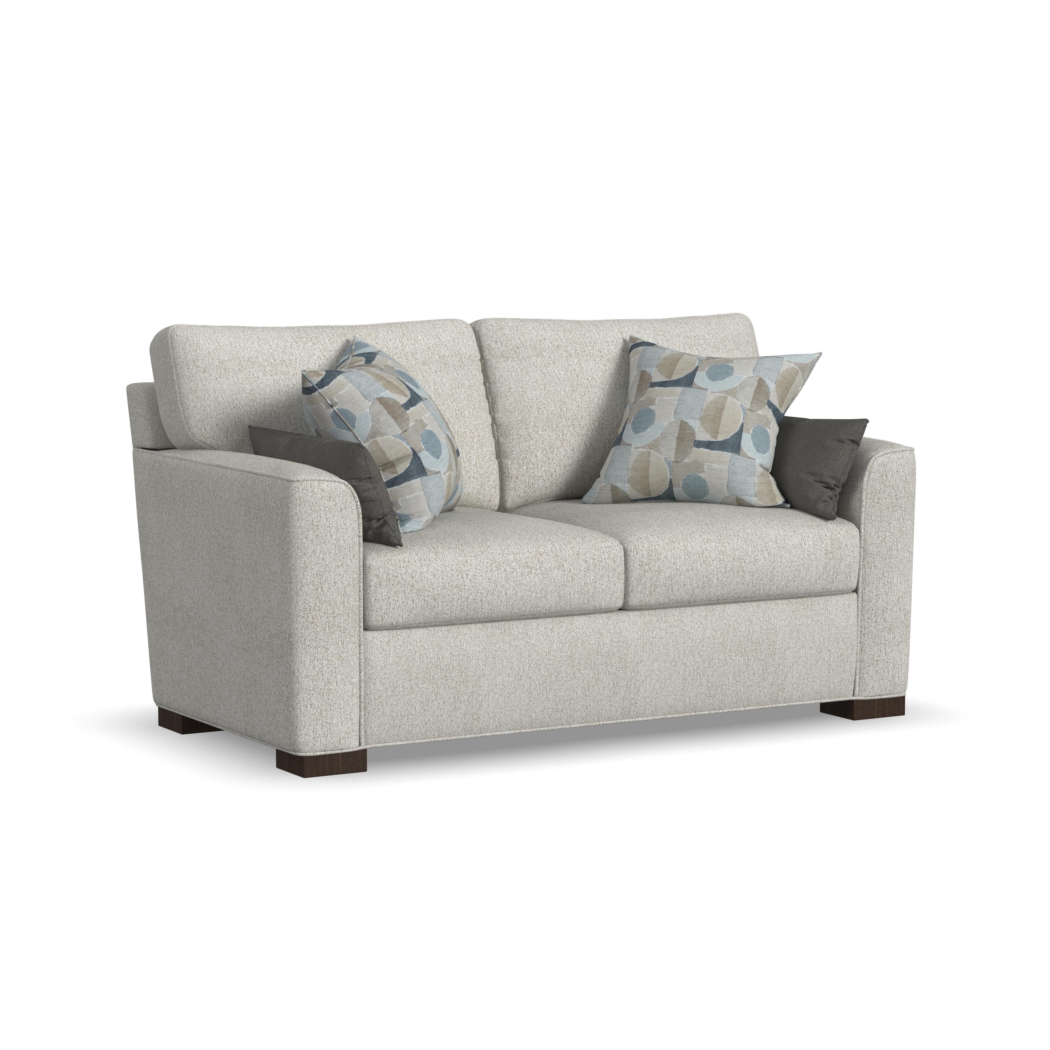 Jasper - Fabric Stationary Loveseat, white