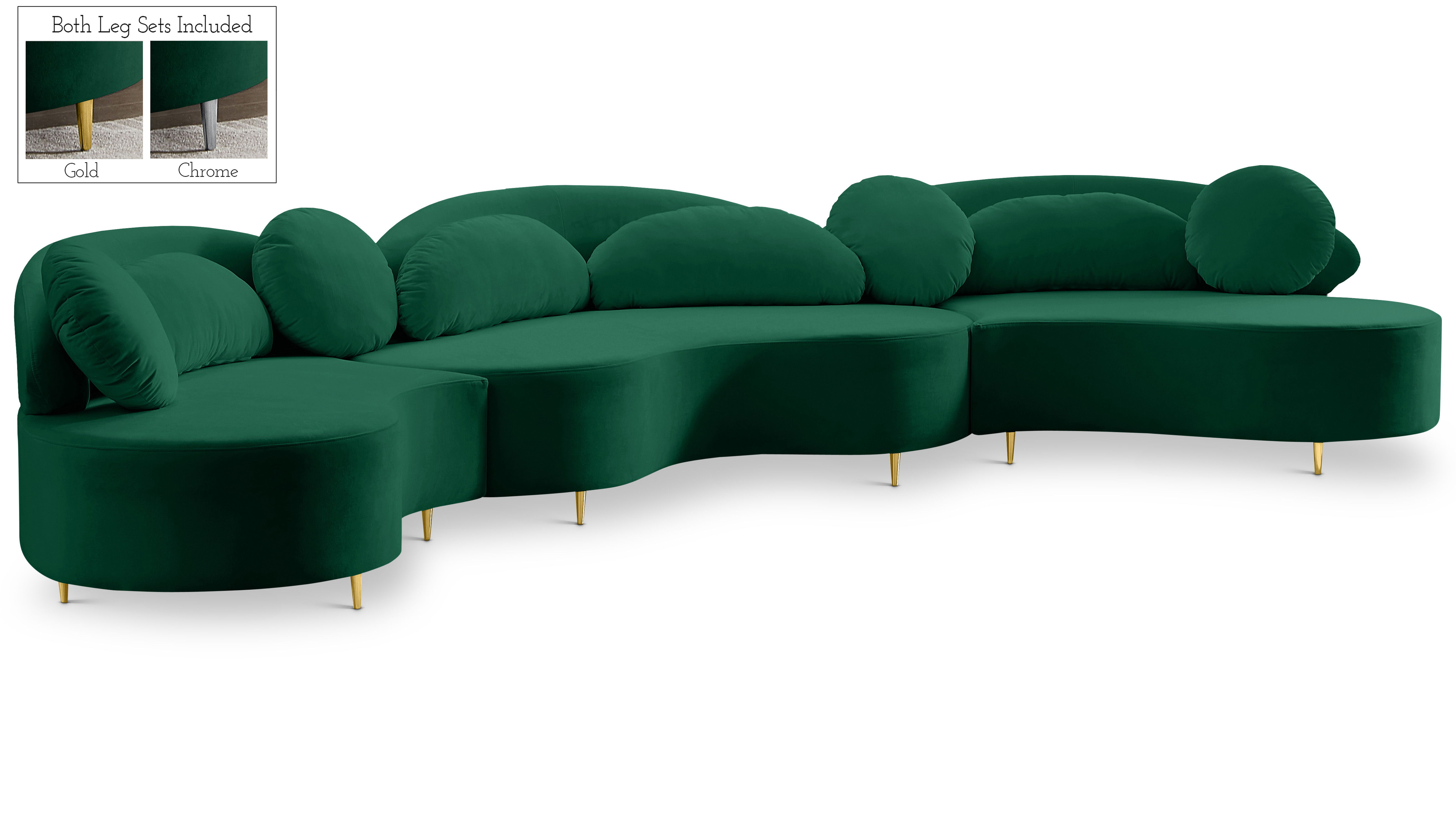 Vivacious - 3 Piece Sectional - Green
