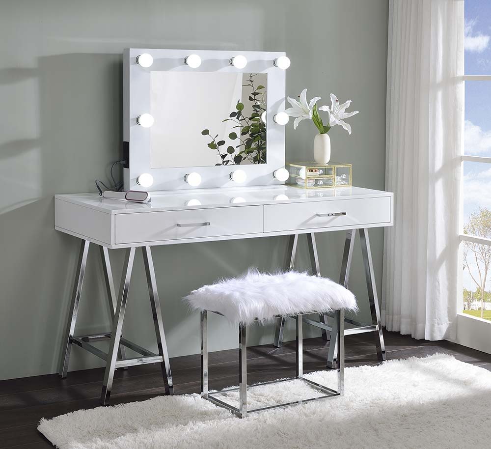 Avery - Accent Mirror - White, white, view 5