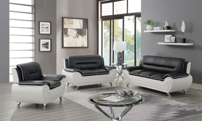 U487 - 2 Piece Living Room Set (Sofa & Loveseat) - Black