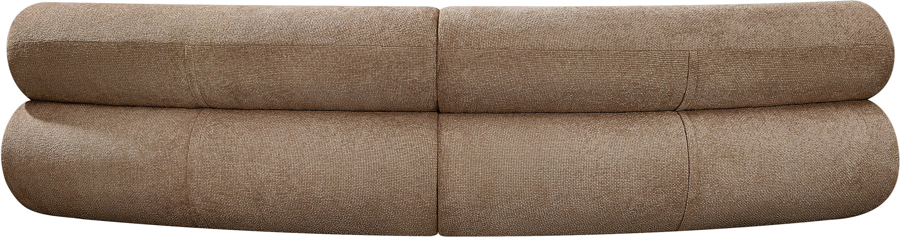 Bale - 108" Curved Chenille Fabric Upholstered 2 Piece Modular Sectional - Brown