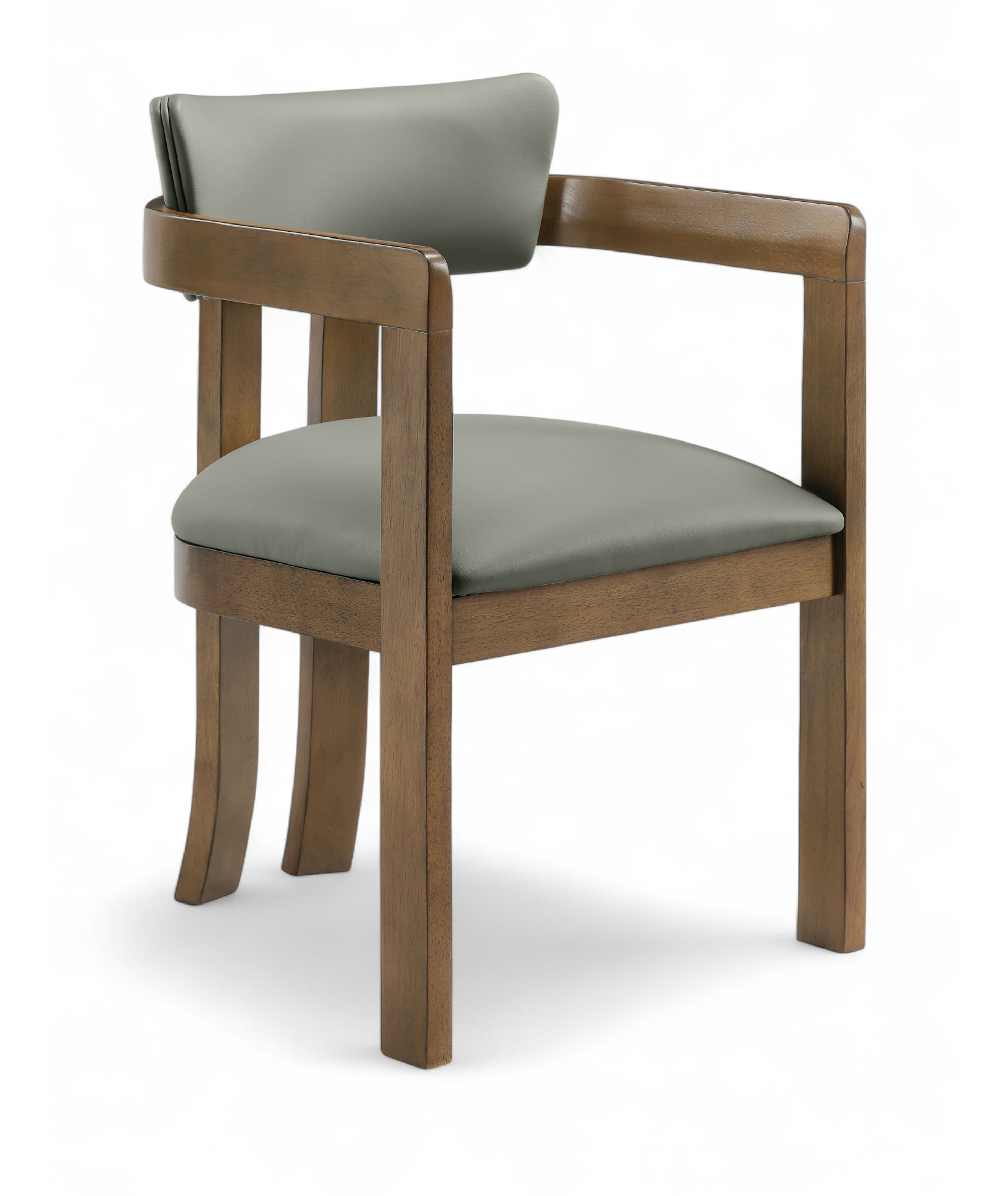 Lavrin - Vegan Leather Upholstered Dining Arm Chair (Set of 2) - Olive
