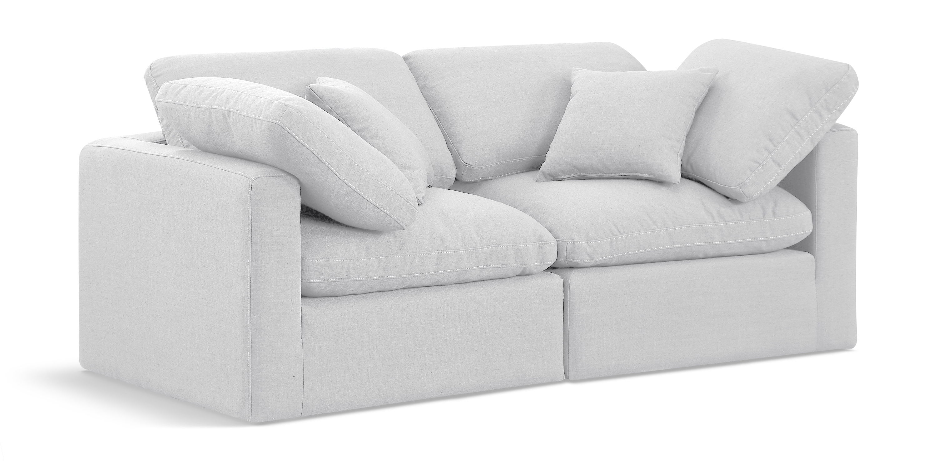 Indulge - Linen 2 Seat Modular Sofa - White