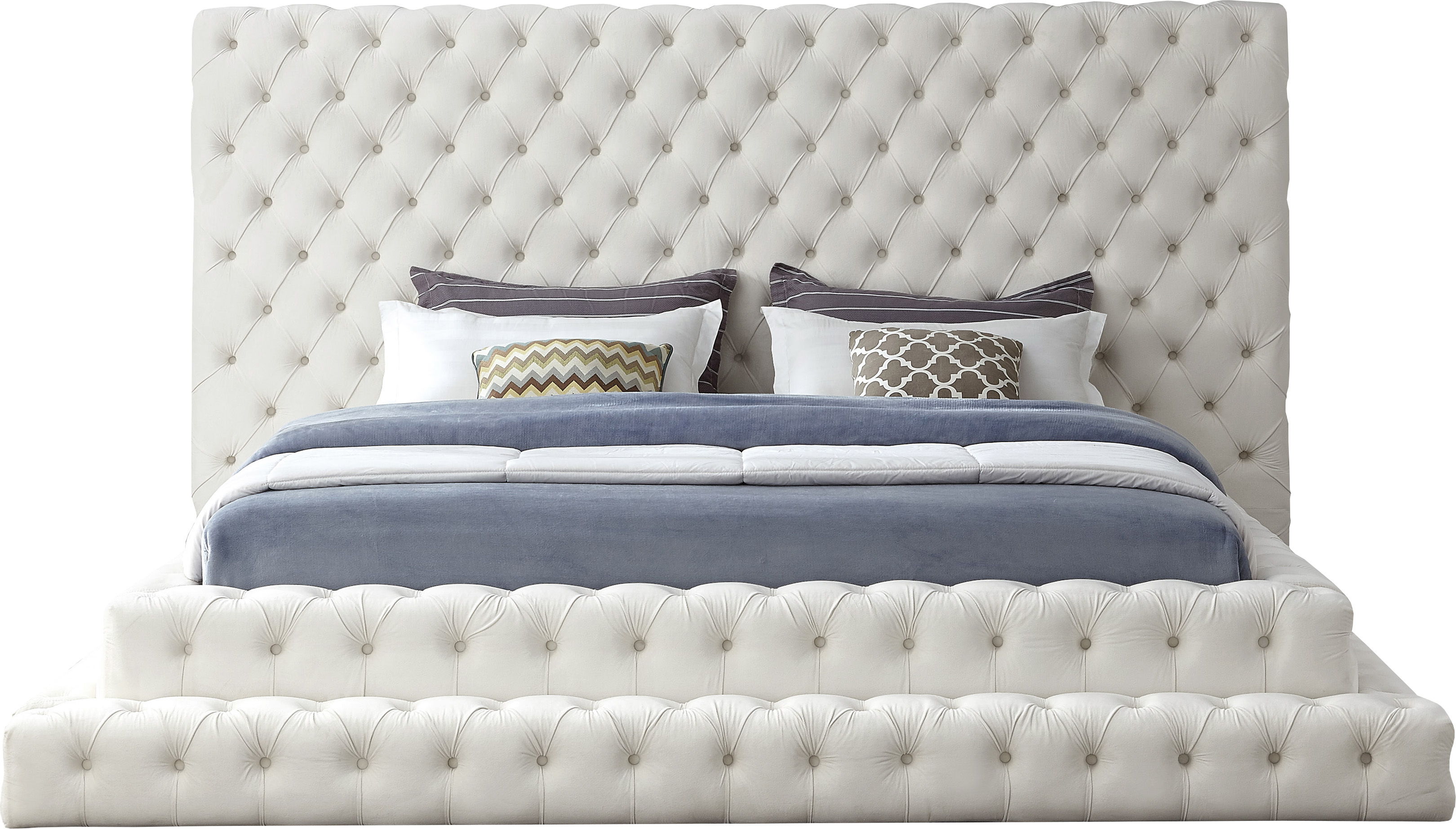 Revel - King Bed - Cream