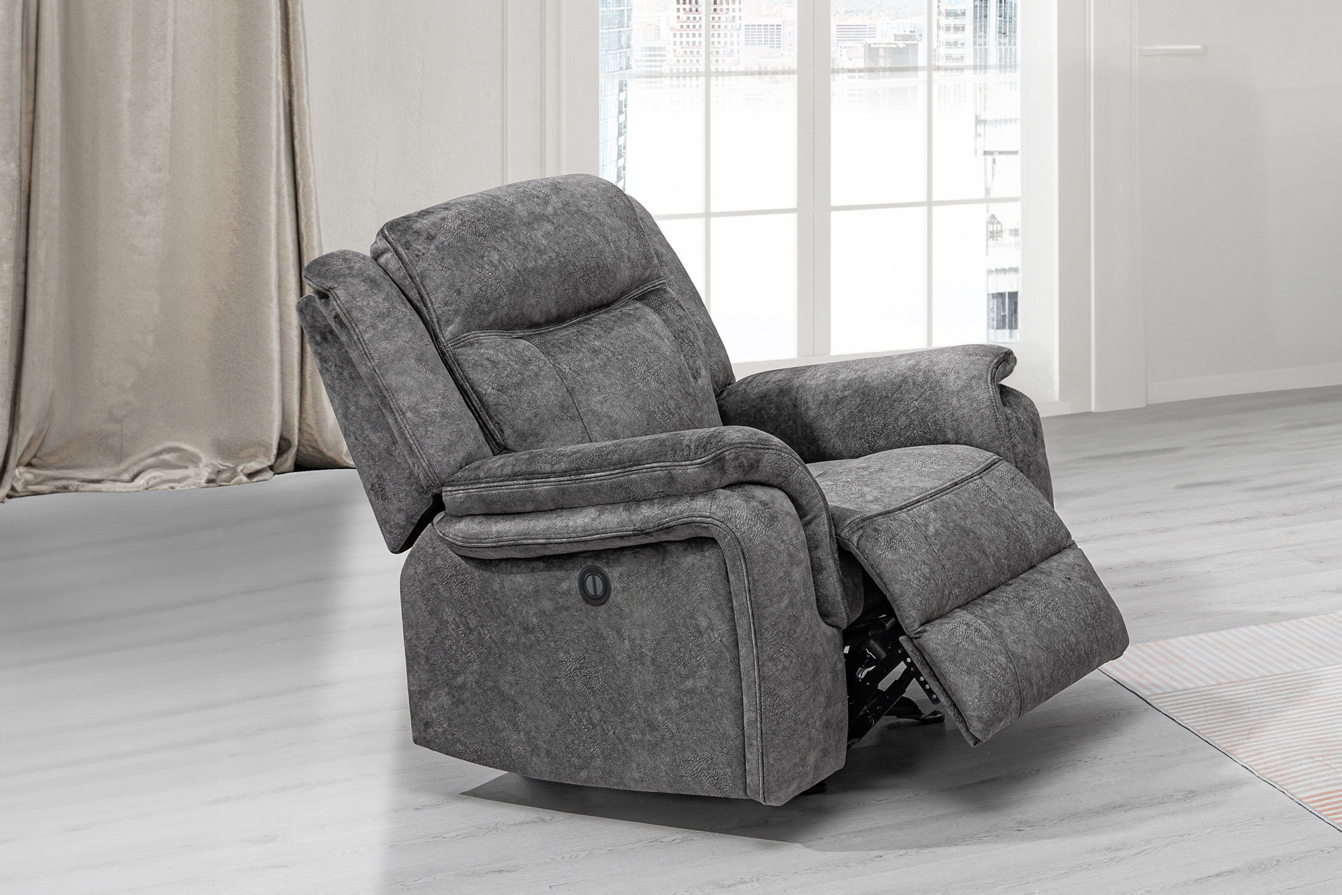 Park City - Glider Recliner With Power Footrest - Slate, dark gray, view 6